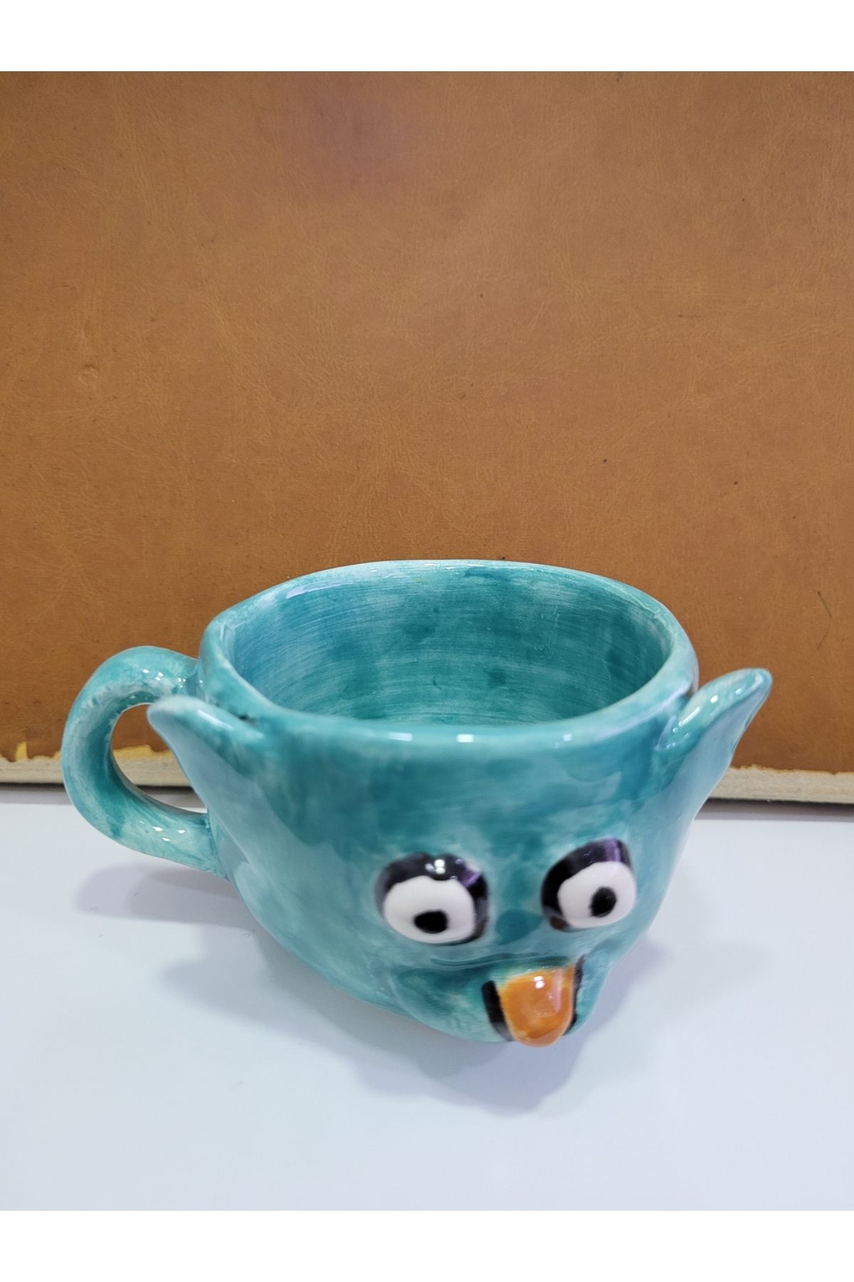 esdekor Seramik El Yapımı Kupa 6x7x11cm Renkli Sevimli Kedi 1 Adet