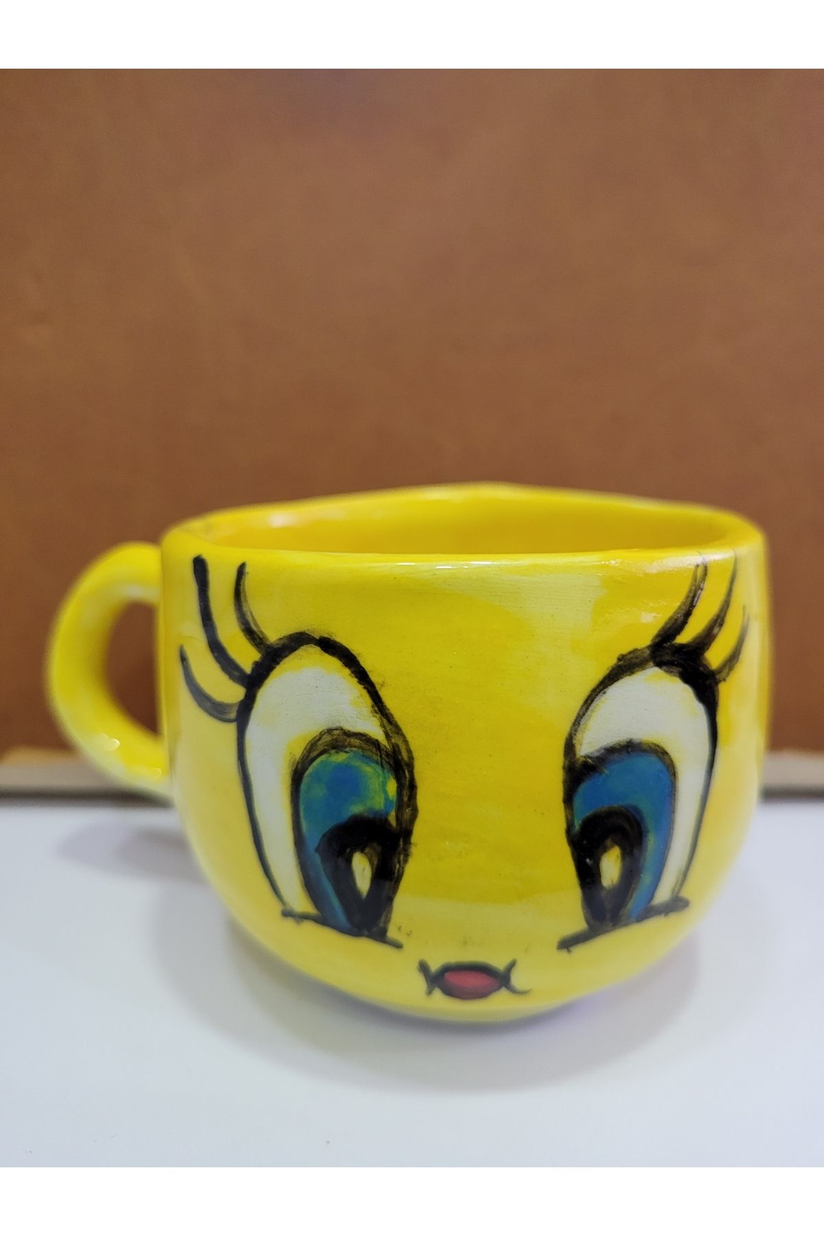 esdekor Seramik El Yapımı Kupa 7x10x6cm Renkli Sevimli Tweety 1 Adet