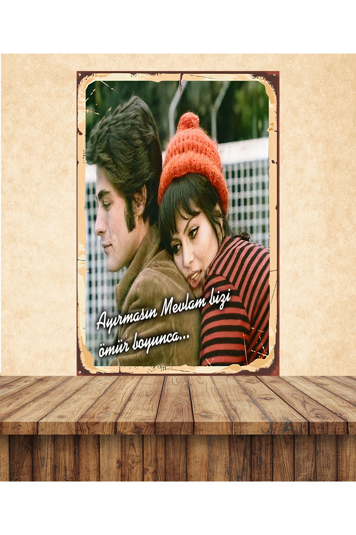 hazalshop Türkan Şoray Kadir İnanır Temalı 1 Adet 20 x 30 CM MDF Duvar Tablosu 010