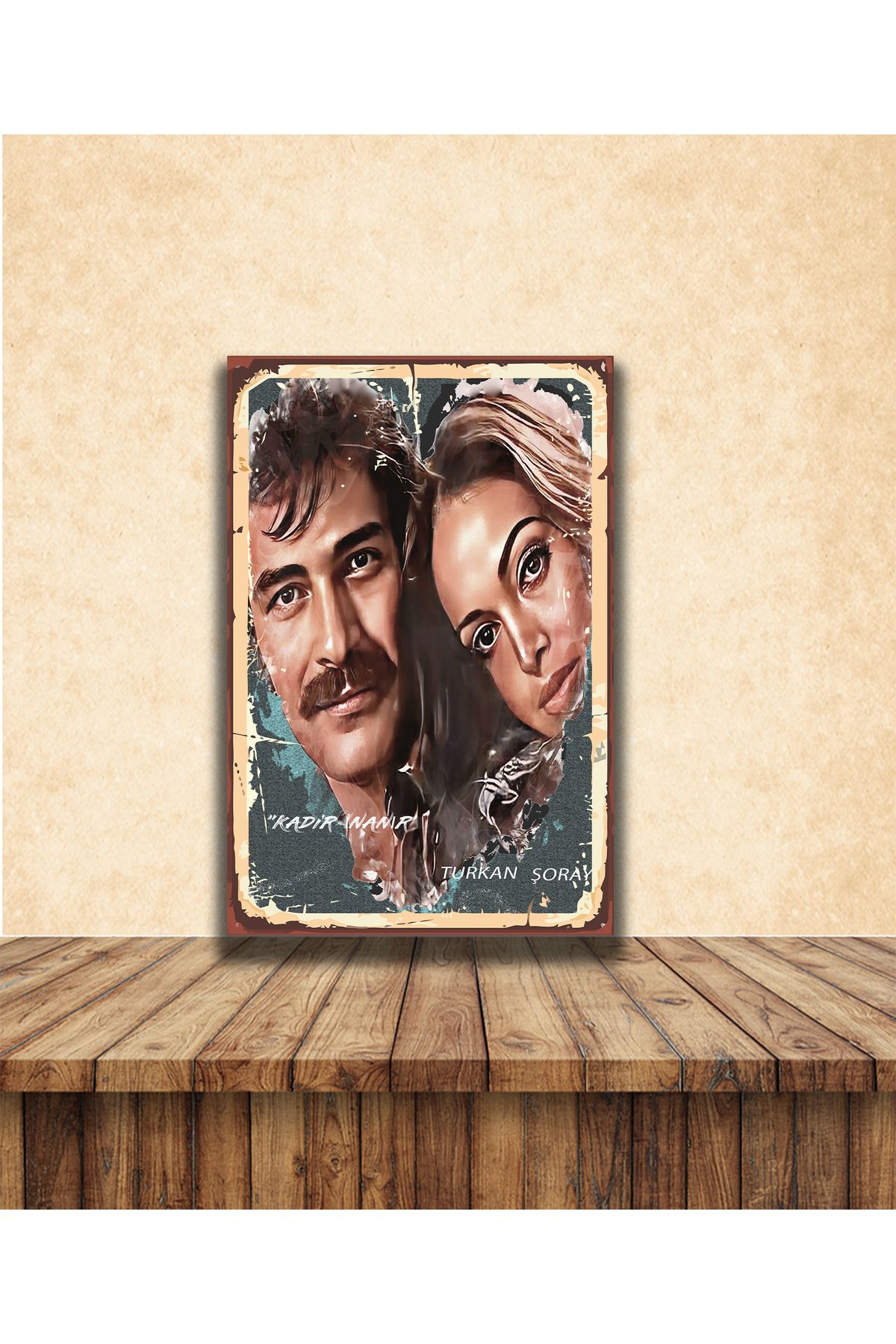 hazalshop Türkan Şoray Kadir İnanır Temalı 1 Adet 20 x 30 CM MDF Duvar Tablosu