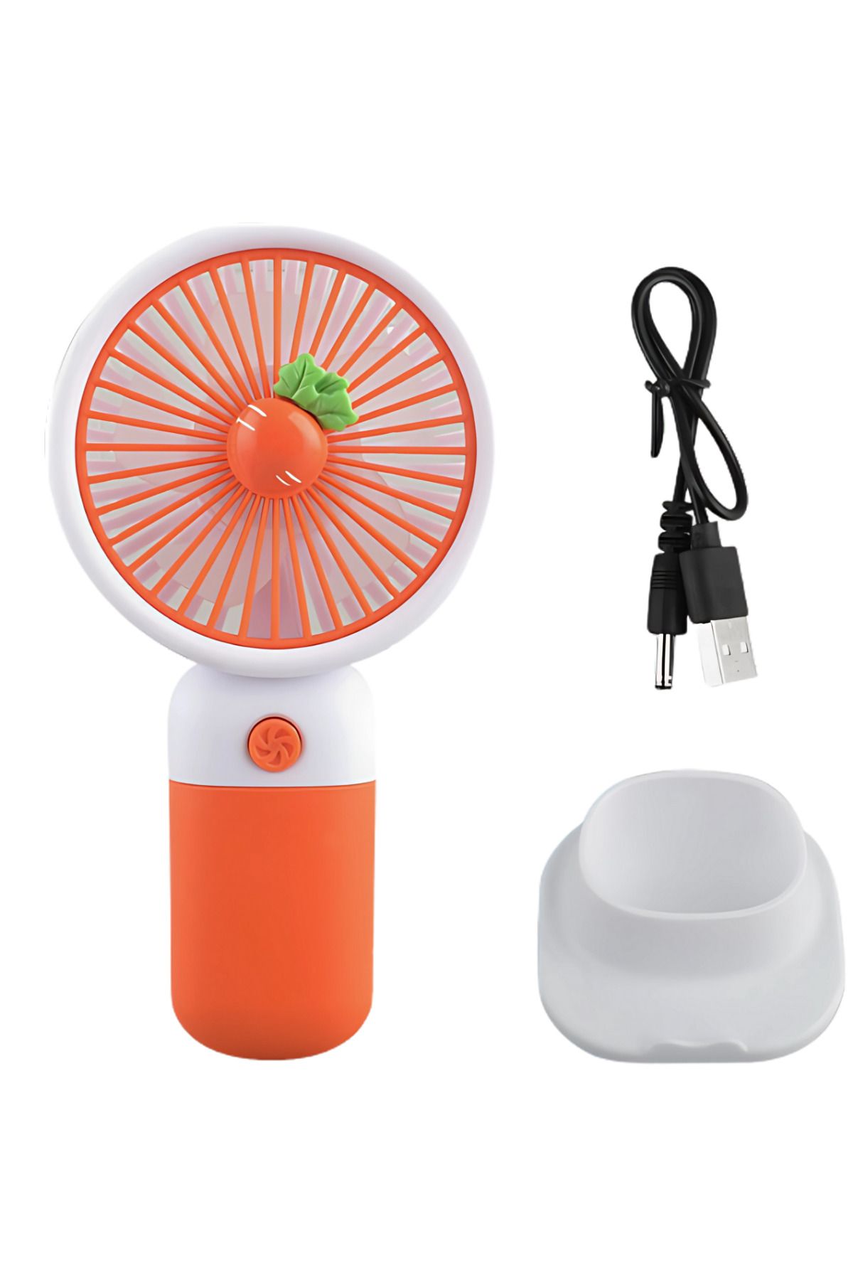Go İthalat Şarjlı Mini El Fanı Telefonluklu 7.5cm USB Taşınabilir Masa Üstü Ayaklı Telefonluklu Fan Vantilatör