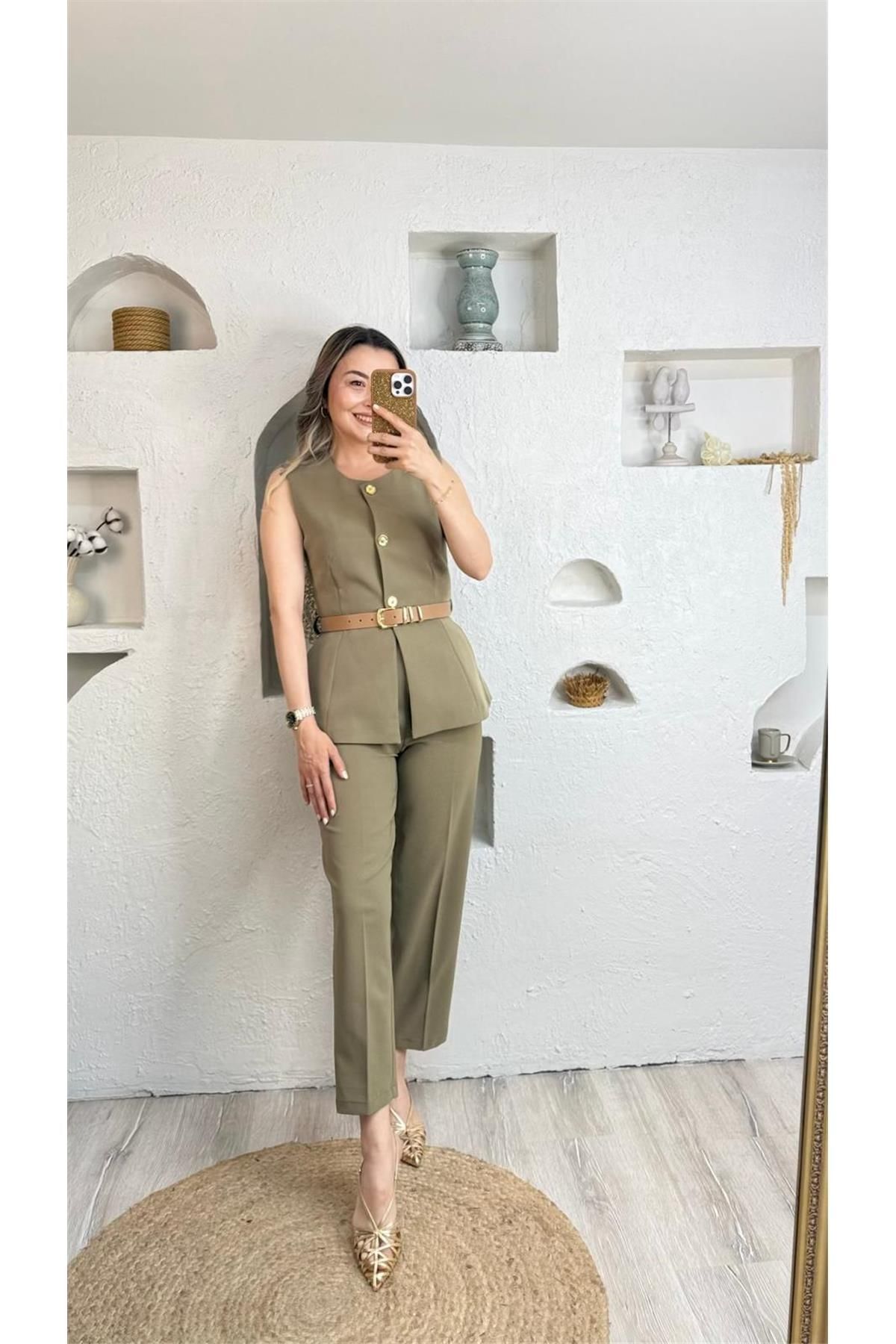 BUĞUBUTİK KEMERLİ YELEK TAKIM 163430