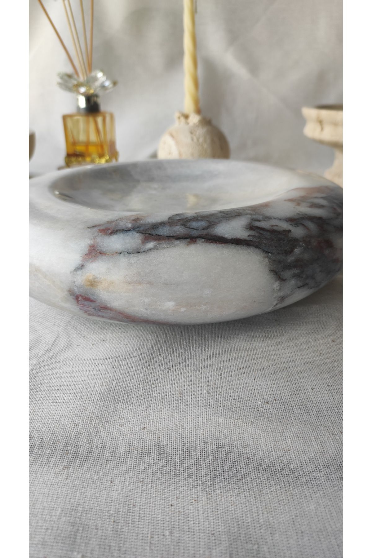 adomarmarblehandmadeandluxury Yanlızca 1 adet - Calacatta Viola Mermer Kase 27x27x5 El Yapımı Dekoratif Servis ve Organizer Kase