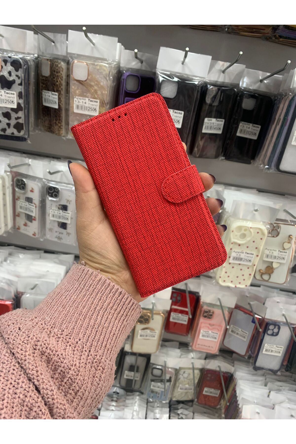 TECNOTREND Xiaomi Redmi Note 8 Kılıf çizgili çüzcanlı Kapaklı Kılıf
