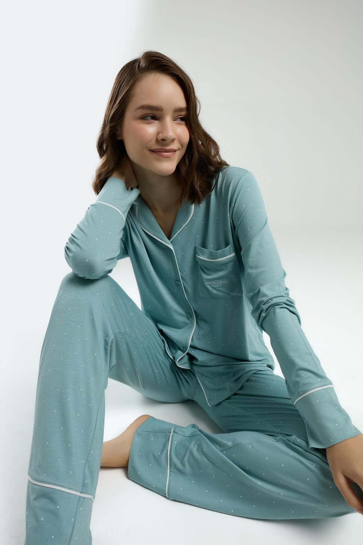 Pierre Cardin Kadın Boydan Düpmeli Pijama Takım