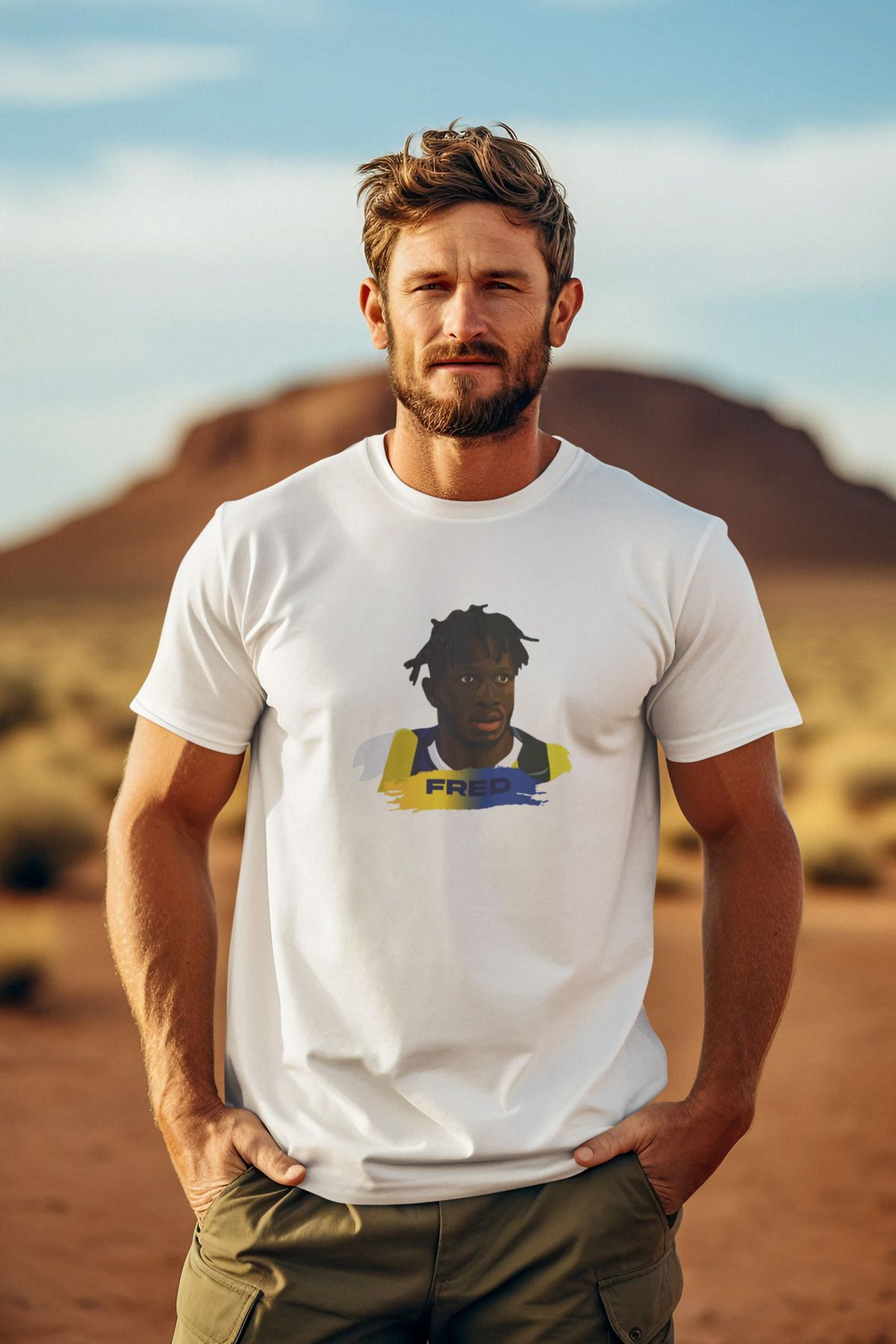 Biy Store Fred fotograf forma baskılı unisex kadın erkek kısa kollu tişört t-shirt