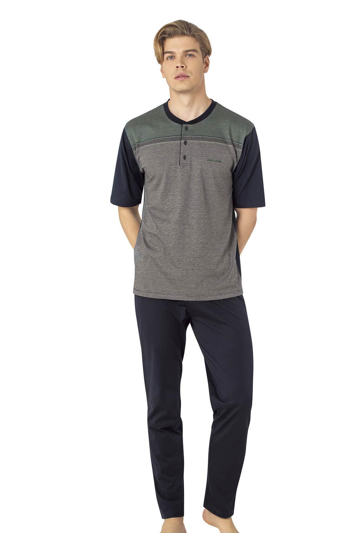 Pierre Cardin %100 Pamuk 3'lü Jakarlı Erkek Pijama Takım, Kutulu Gönderilir