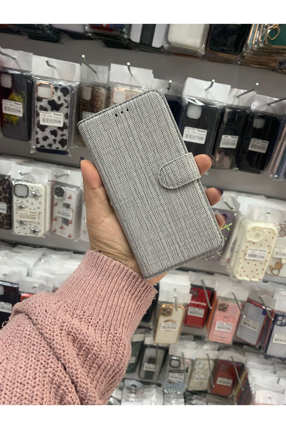 TECNOTREND Xiaomi Redmi Note 8 Kılıf çizgili çüzcanlı Kapaklı Kılıf