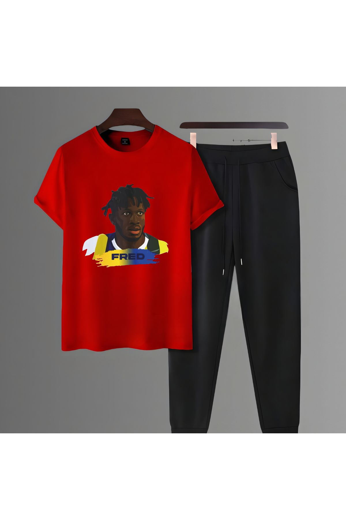 Biy Store Fred fotograf forma baskılı unisex kadın erkek kısa kollu tişört t-shirt eşofman takımı