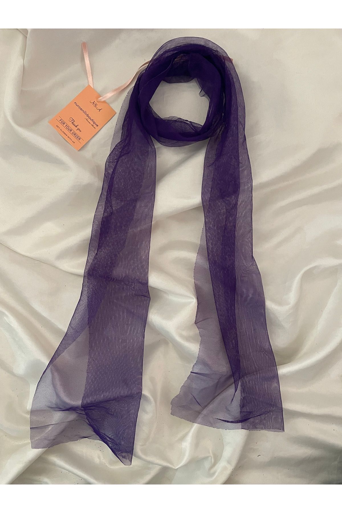 Nurcanilirboutique Mor tül fular
