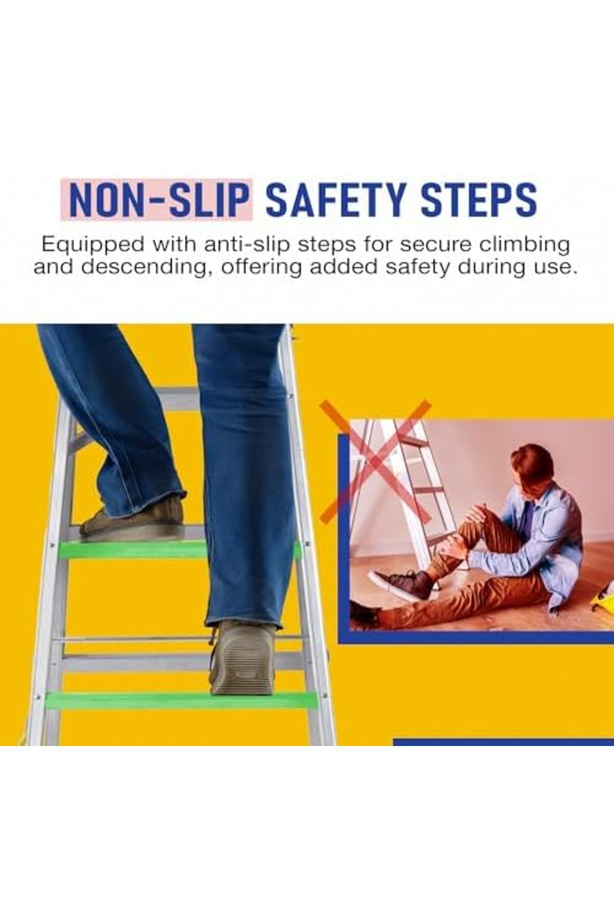 Mazaya Aluminium-Mazaya Aluminum Foldable Ladder 7 Steps 4