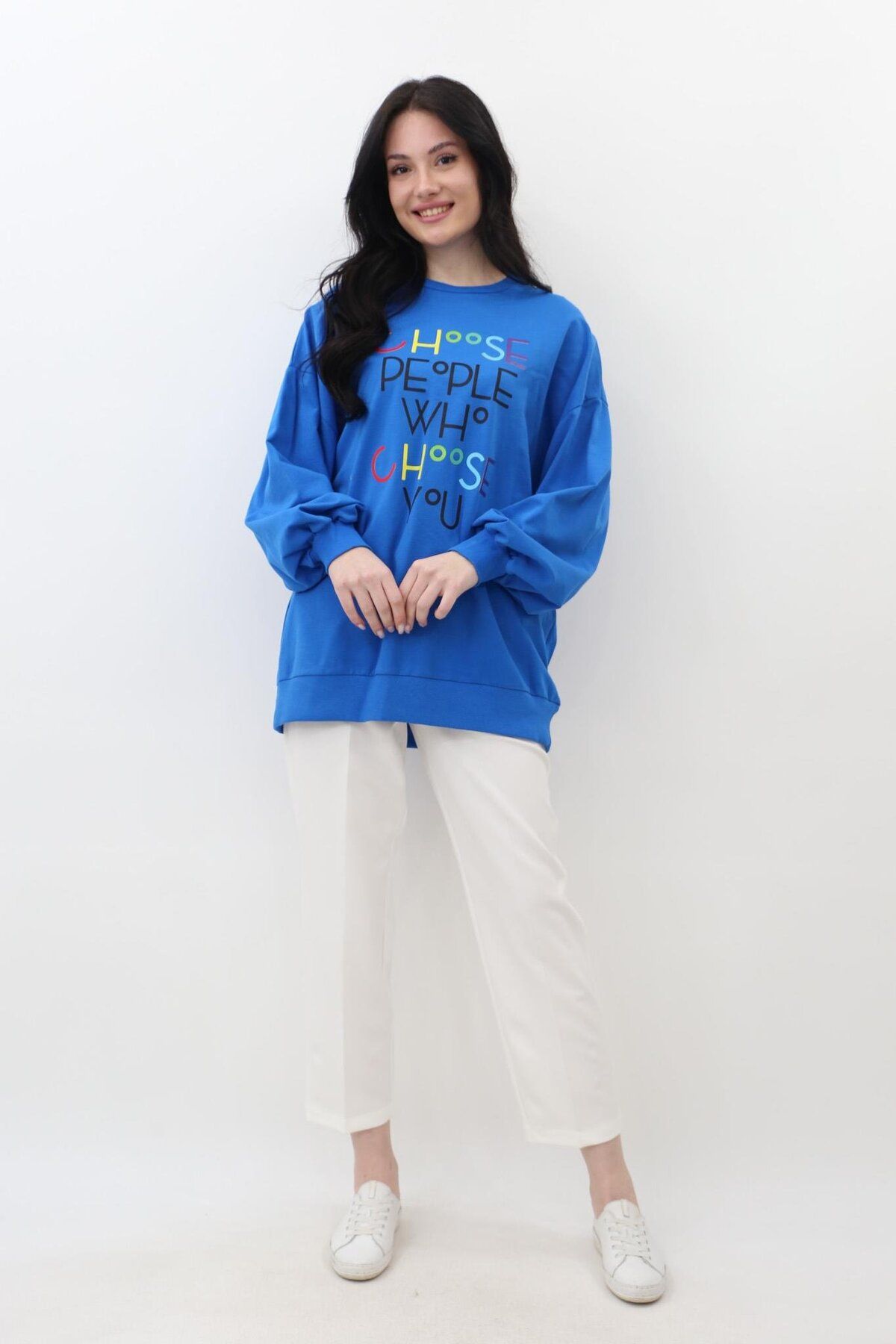 Levidor Yazı Baskılı Sweat - Saks
