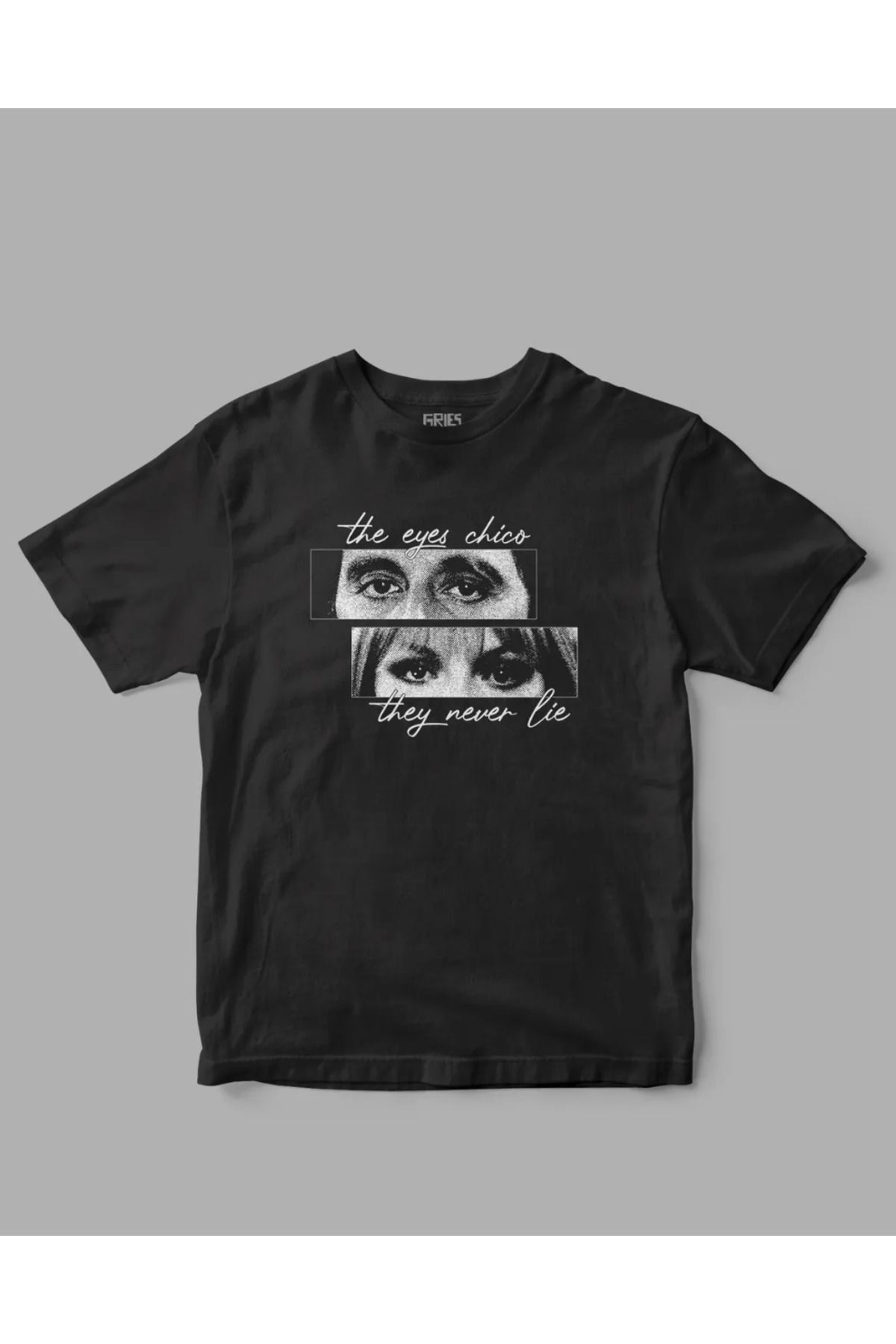 COHERENT Unisex Erkek/Kadın Tony Montana "Gözler Yalan Söylemez" Özel Baskılı Oversize Pamuklu T-Shirt Tişört