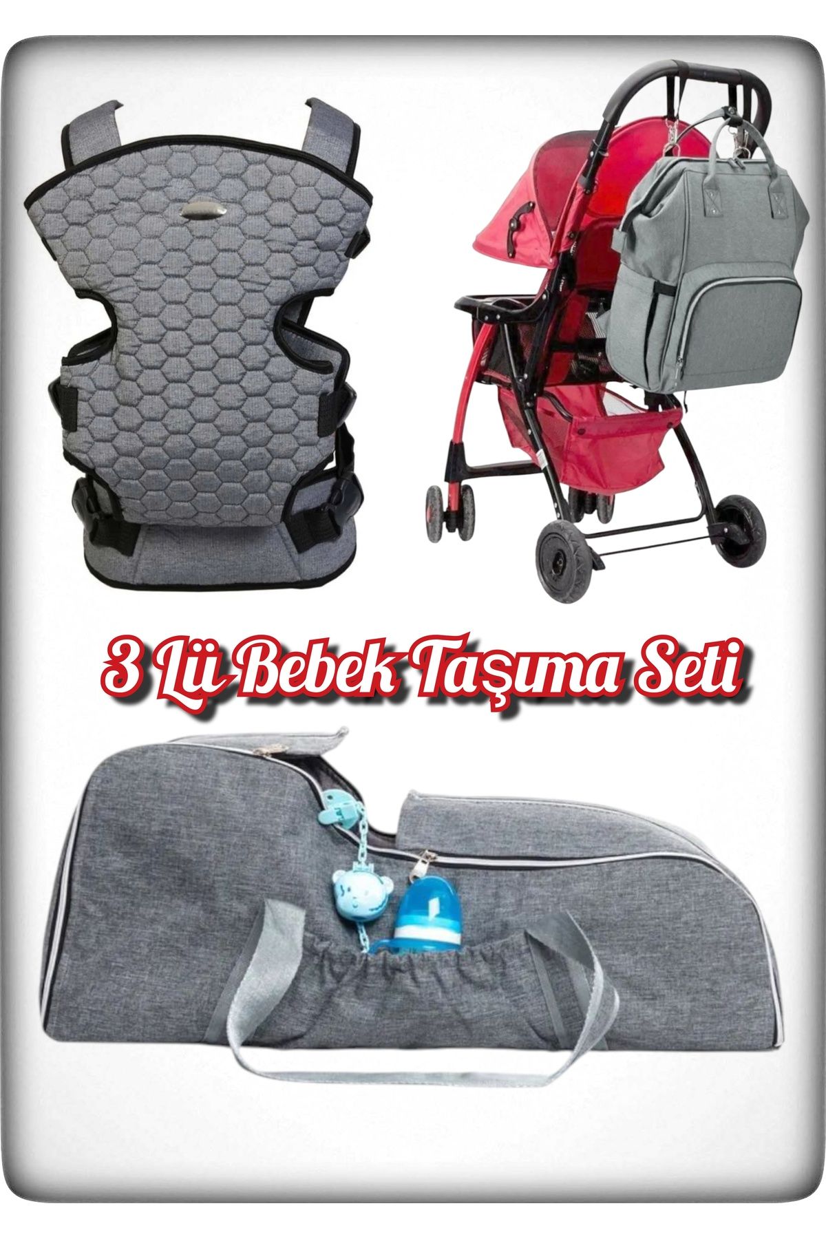 Avşar Baby 3 Lü Bebek Taşıma Seti En İyi Anne Bebek Çantası Portbebe ve Kanguru Modelleri