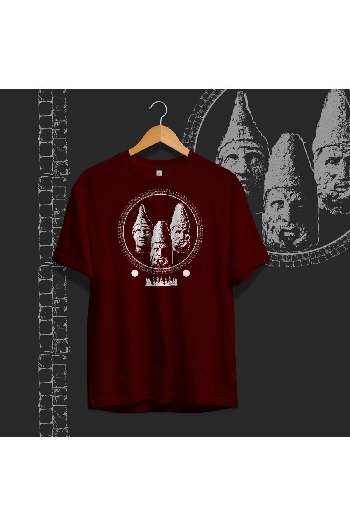 Hystoric Wear Nemrut Dağı Heykelleri Baskılı Basic T-shirt