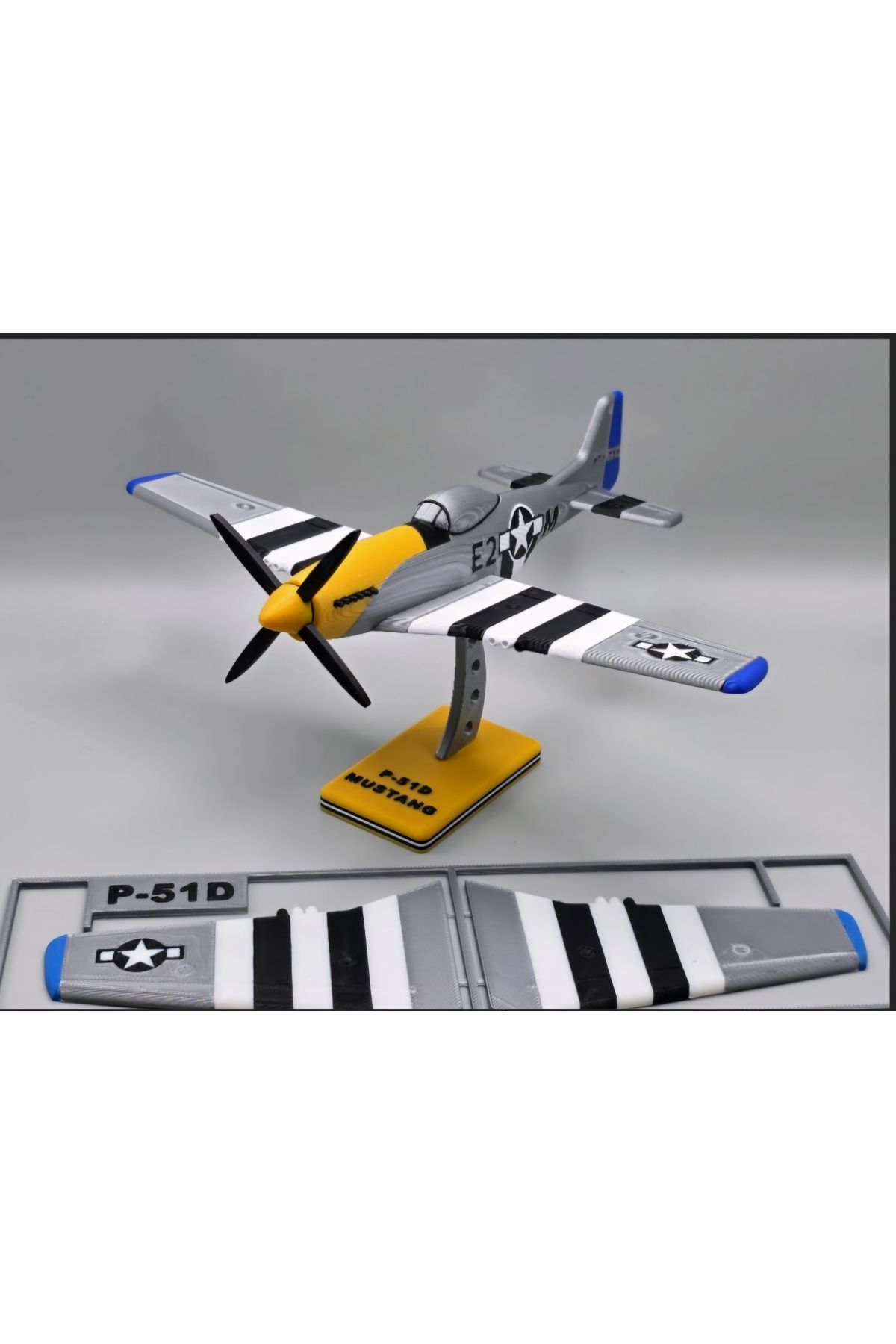 ABAS P-51D Uçak Kit Kartı | 3D Baskı Maket | Koleksiyonluk Model