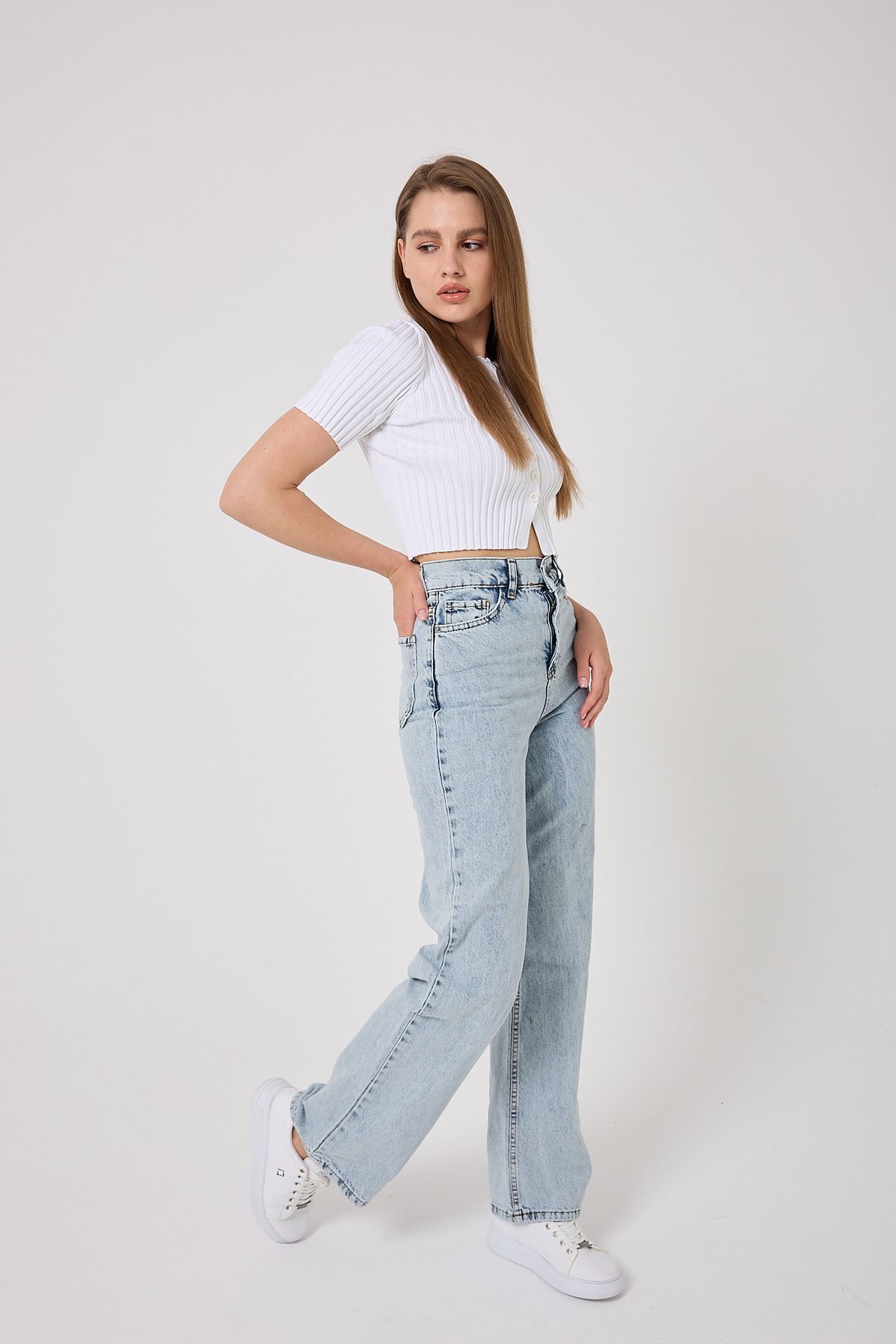 ADENLİNA Palazzo Denim Pantolon