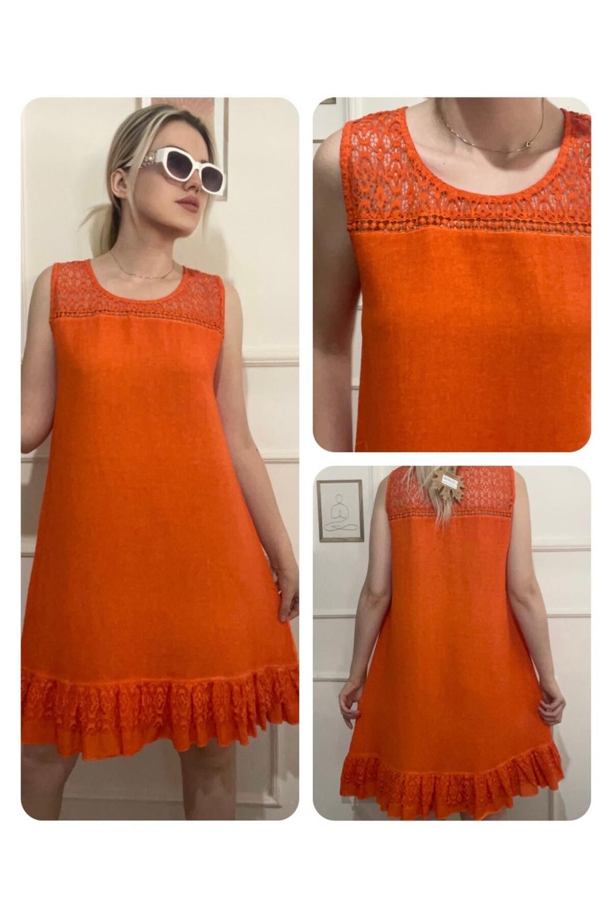 anne moda ankara Üstün Kalite, Kalın Askılı, Dantel Detaylı,%100 Pamuklu, Elbise