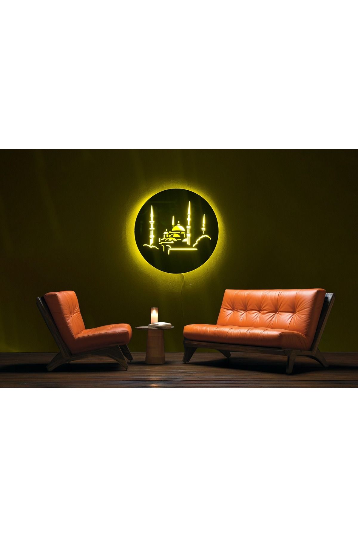Adrift Cami Figürlü Ledli Tablo 5mm, Duvar Dekor Ahşap, Neon Işık,Duvar Süsü