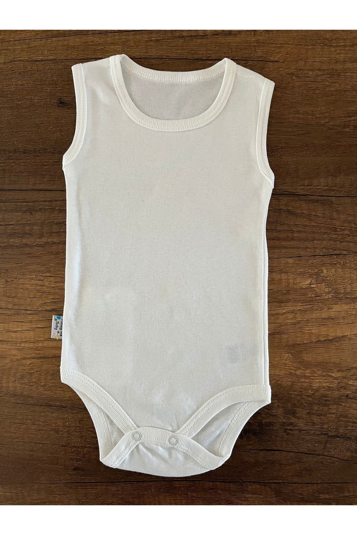 SHOPNEST 1 Adet Kolsuz Kız Erkek Bebek Badi Body Zıbın Alttan Çıtçıtlı Bisiklet Yaka Yenidoğan Bayram