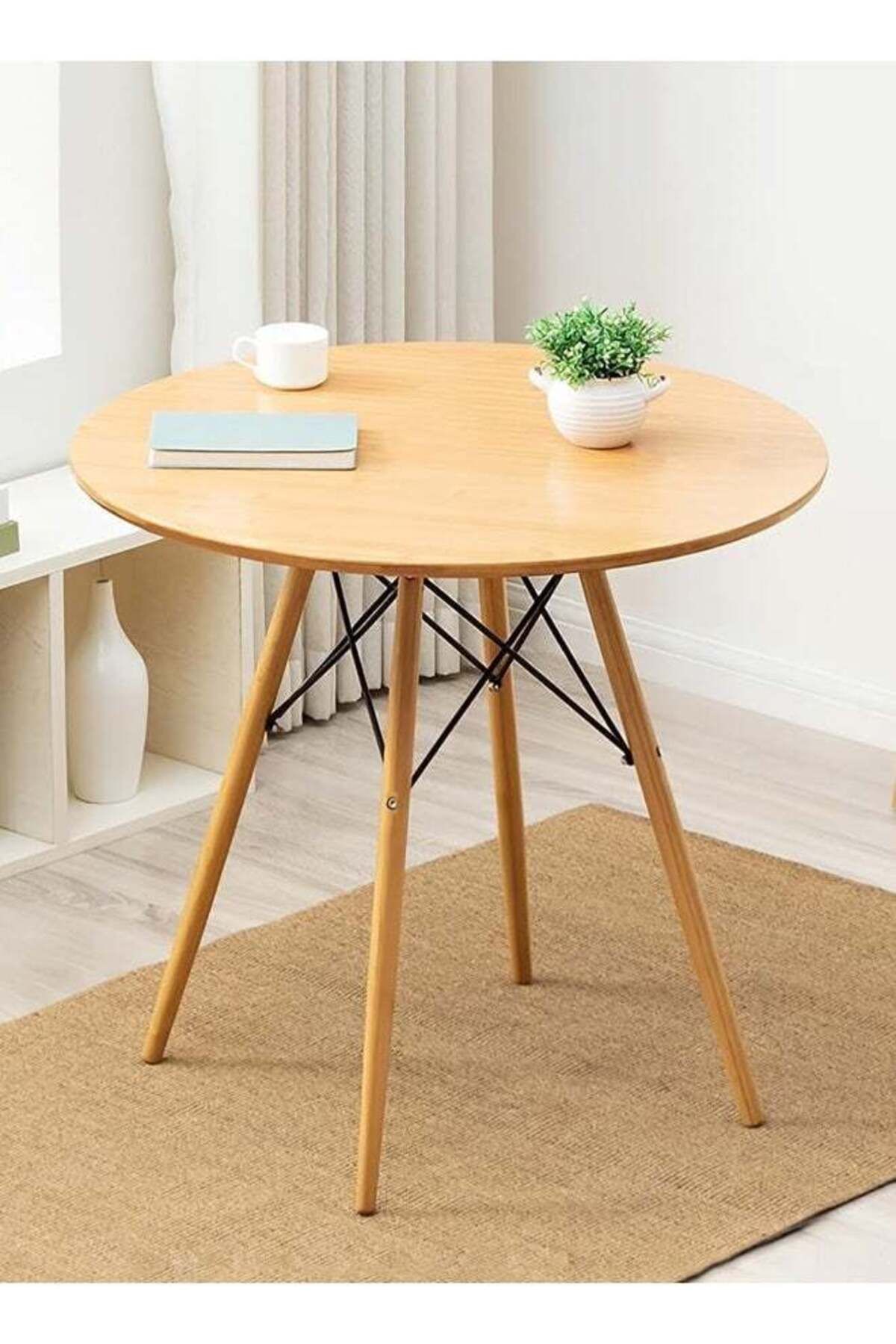 Taimi-5-Piece Dining Set Modern Round Dining Table 80x80x72cm with 4 Elegant Chair White Soft Padded Seats 7