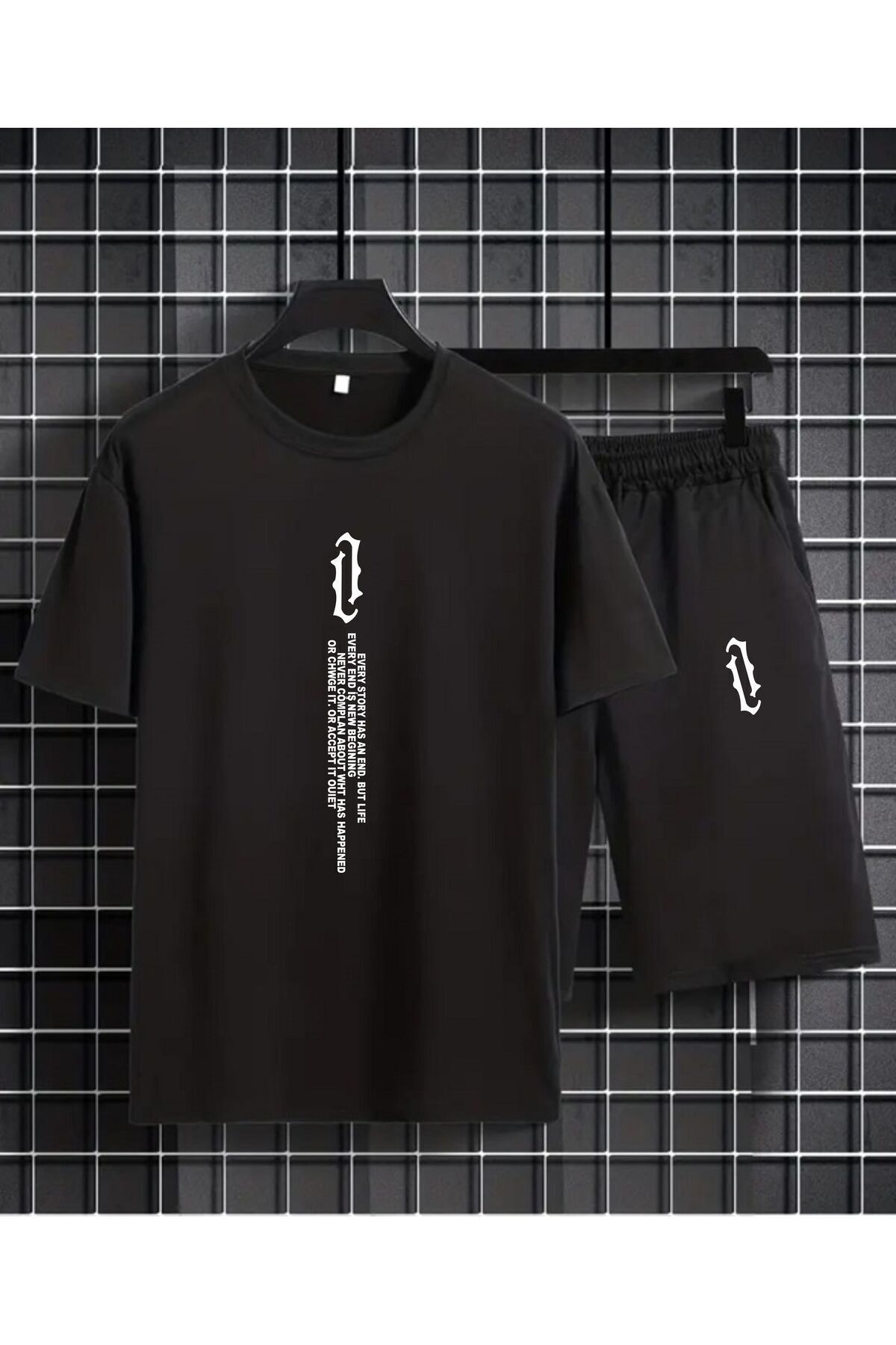 HOFFNUNG Full Shorts Aşk Mektubu Dık Baskılı Hoffnun G Tshirt