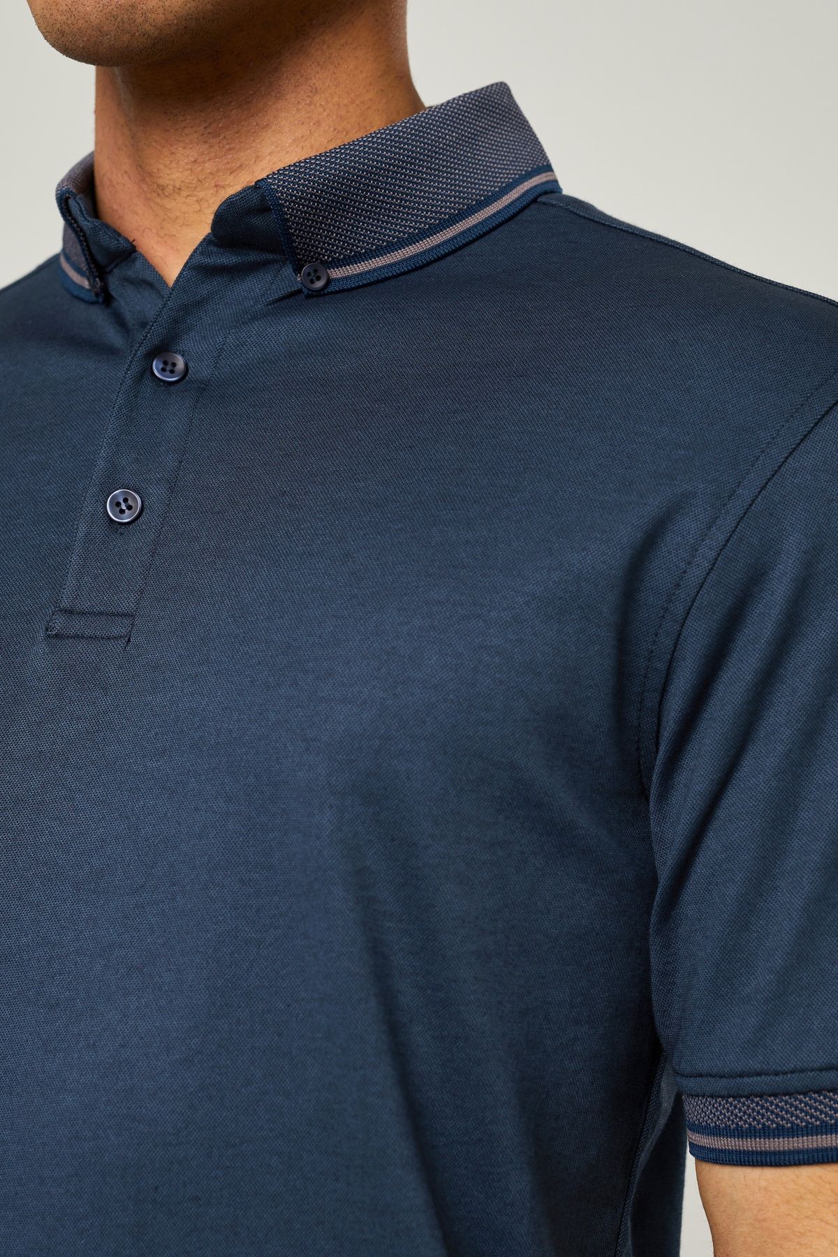 Twister Jeans Erkek Twister Jeans Polo Yaka Büyük Beden Yaka Düğmeli Cepsiz Likralı T-Shirt