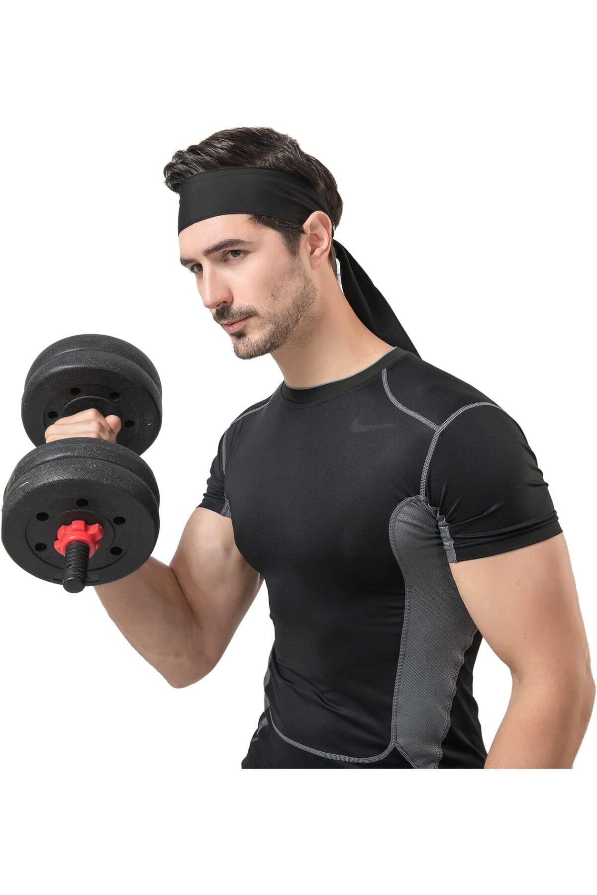 Bukiro Erkek saç bandı spor,antrenman erkek pamuklu sporcu bandı head tie 2li set 2 adet bandana