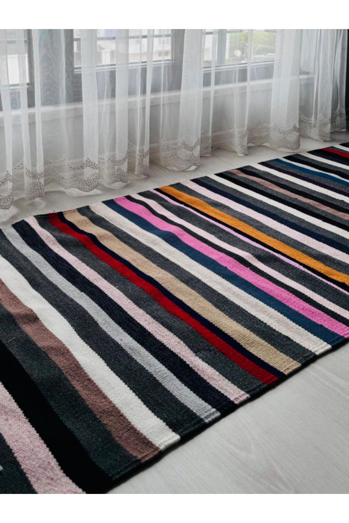 Ronita Tara Kilim Mardin Yöresel Yünlü El Dokuma Yıkanabilir Salon Ve Mutfak Kilimi, Hol Yolluk 200x80 Cm