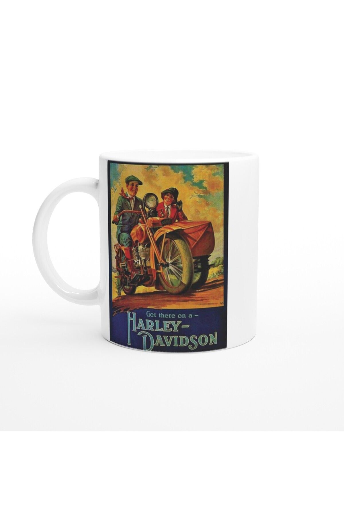 MESCHAIN Harley-Davidson Yan Sepetli Retro Motosiklet Kupa Bardak