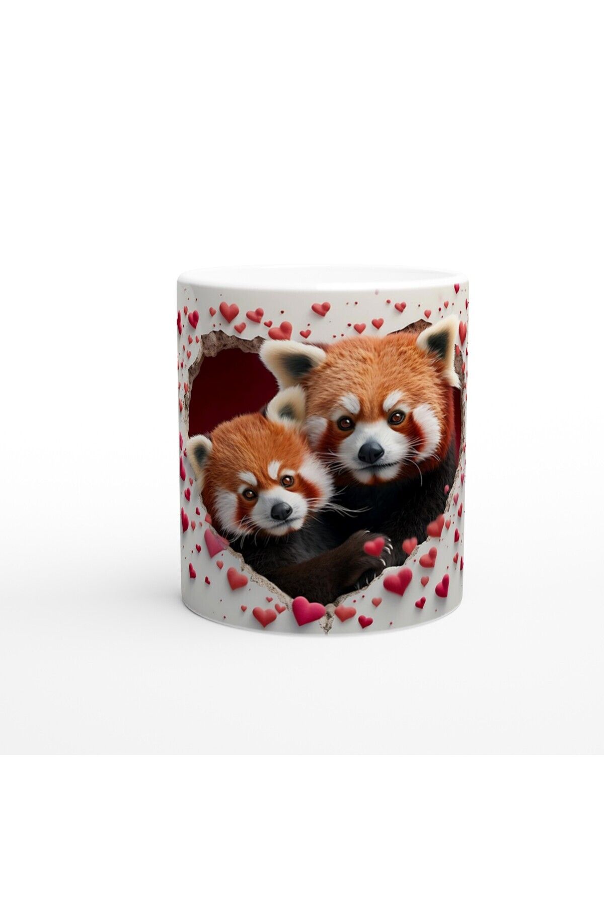 DERWARDEIN Kalpli Duvarın Ardından Bakan Kızıl Panda Temalı Baskılı Kupa Bardak