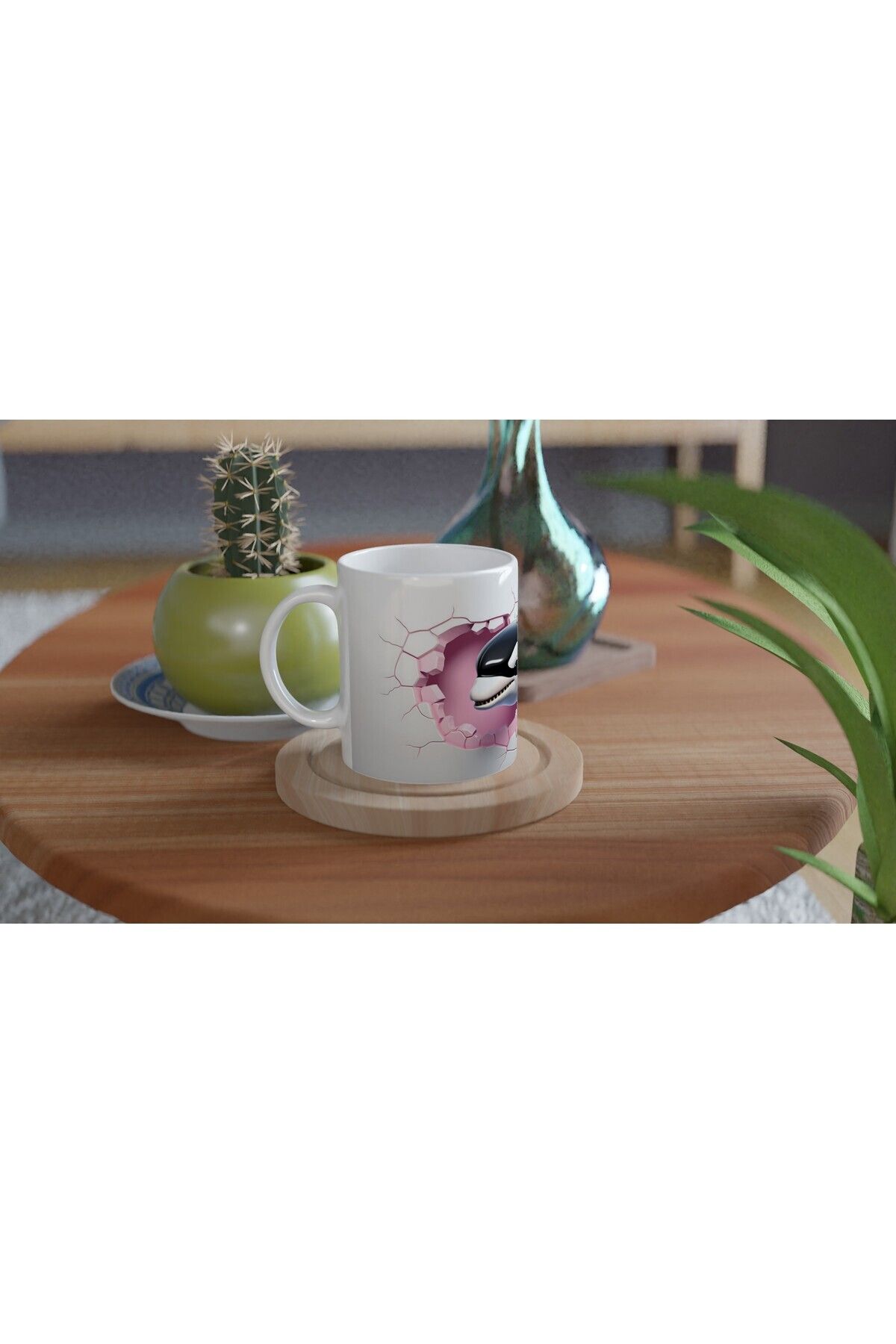 MESCHAIN-The Killer Whale (Orca) Throwing from the Crack Themed Printed Mug 4