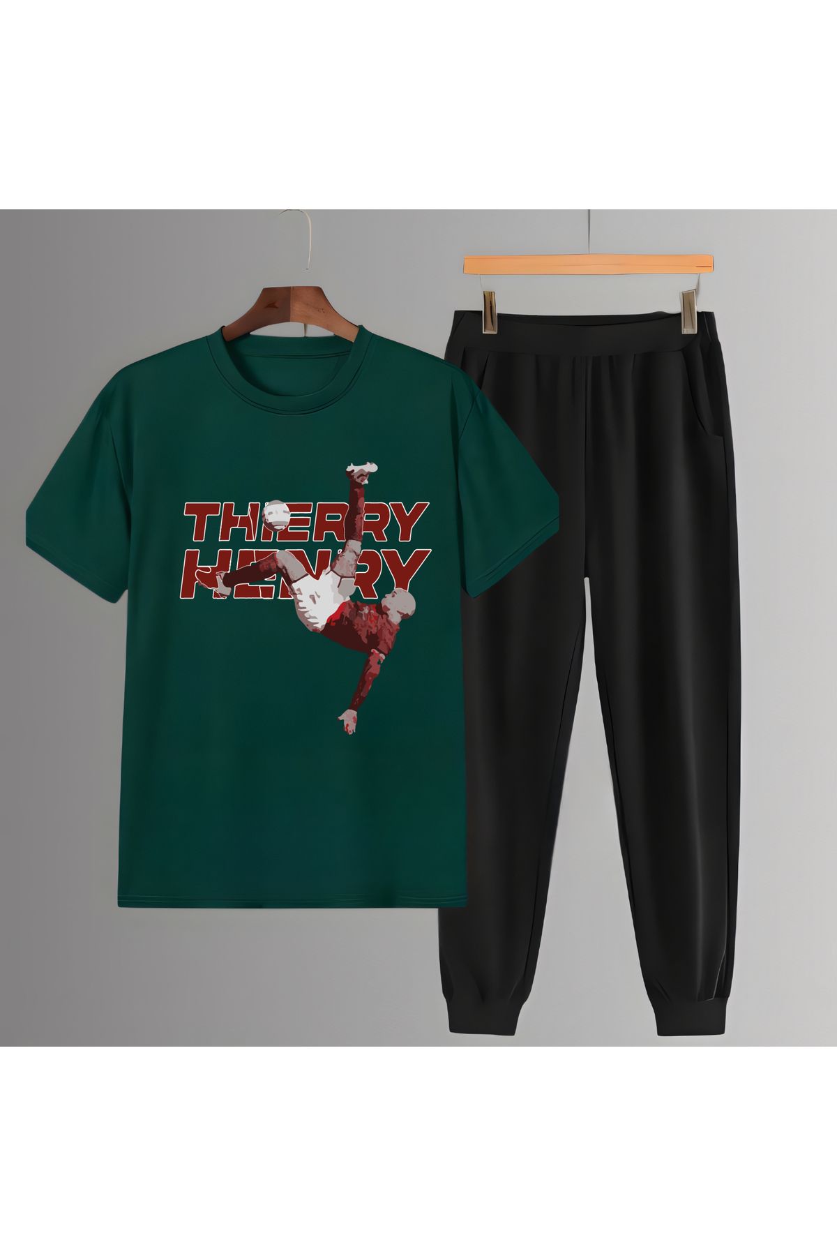 Biy Store Thierry Henry rövaşata fotoğraf forma unisex kadın erkek kısa kollu tişört t-shirt eşofman takımı