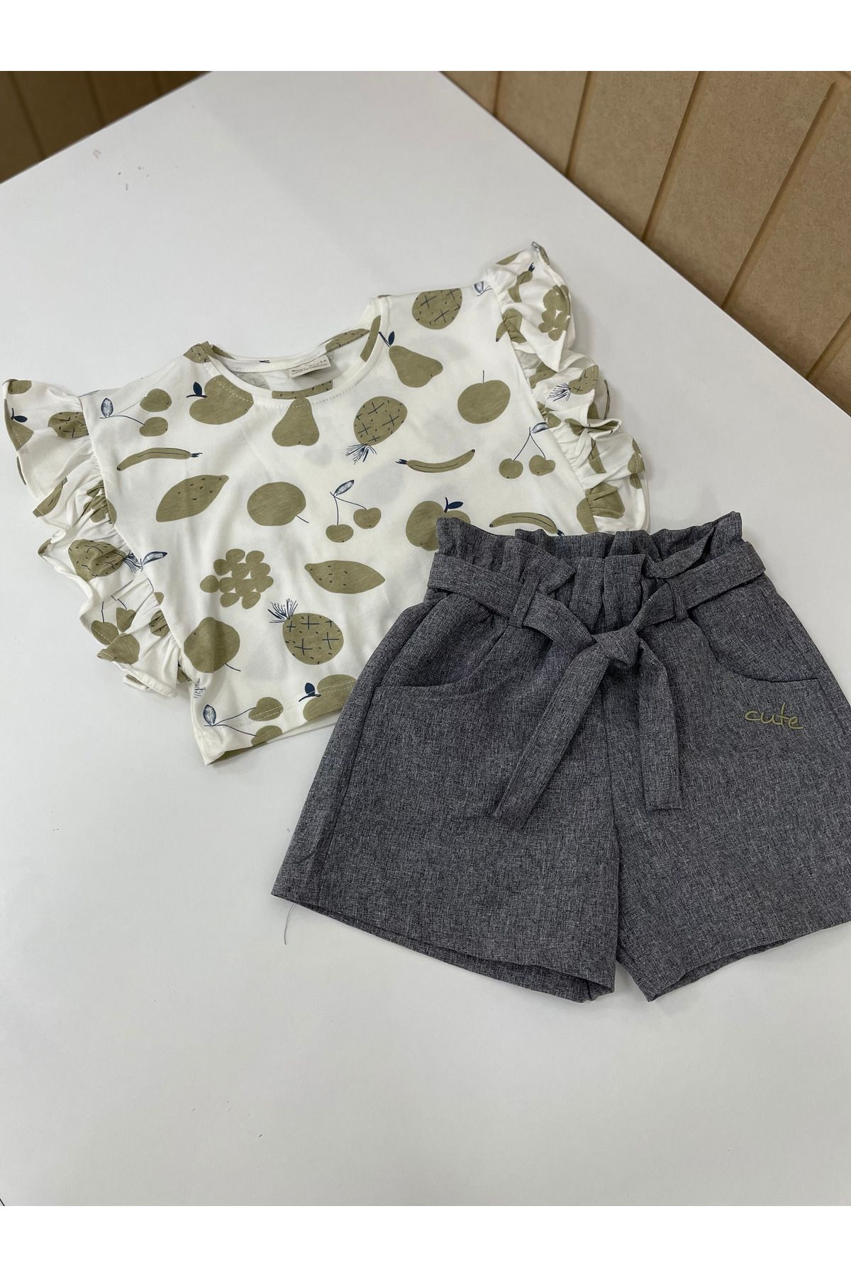 Babywom Panço Tipi Yazlık Şortlu Kız Takım