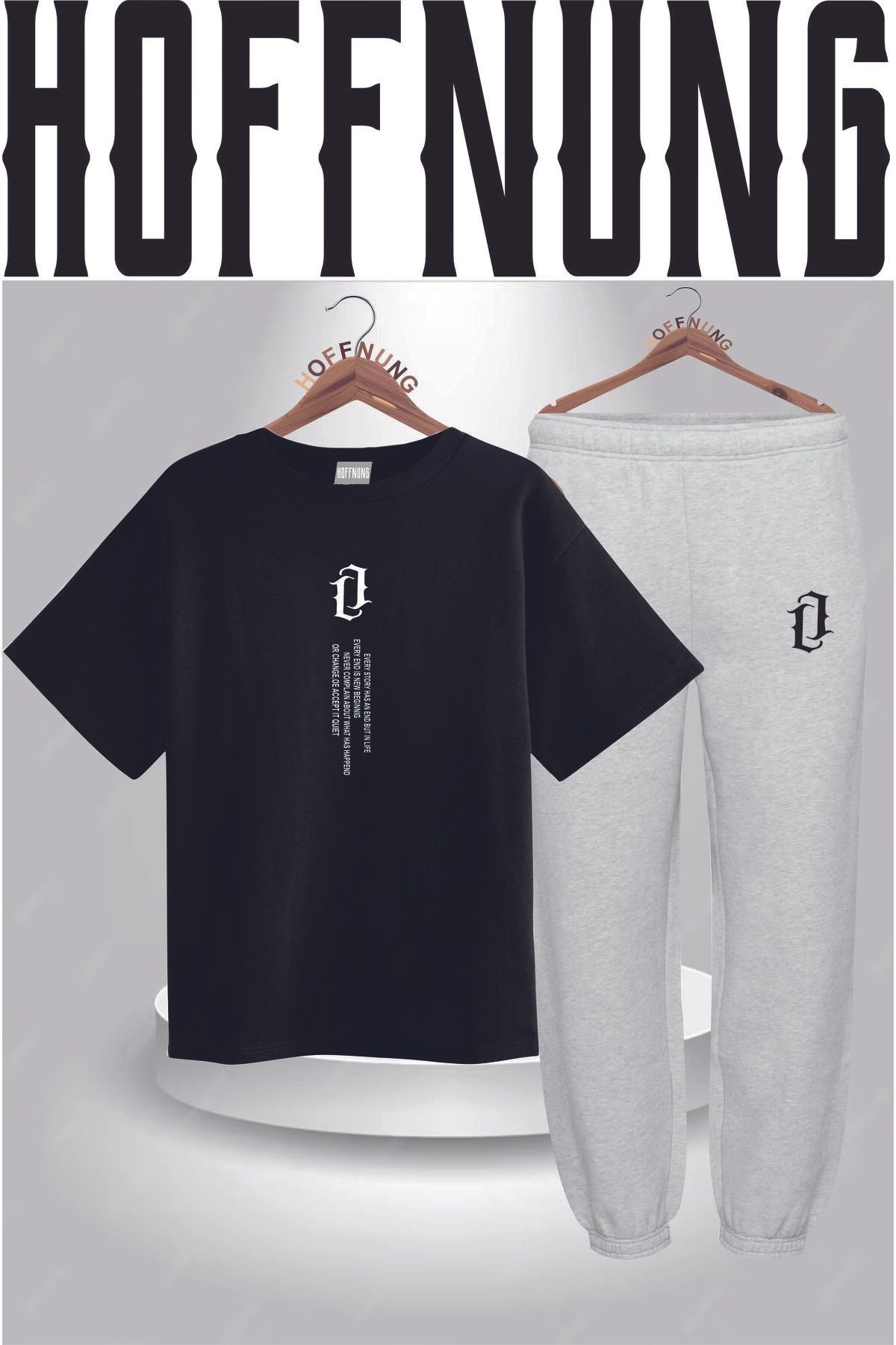 HOFFNUNG Full Pants Aşk Mektubu Dık Baskılı Hoffnun G Tshirt