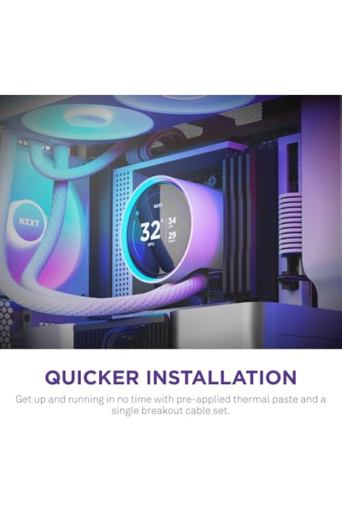 Nzxt-Kraken Elite 360 RGB Liquid Cooler for CPU - 2.7 Inch Customizable IPS LCD, Intel LGA1700/1200/ 9