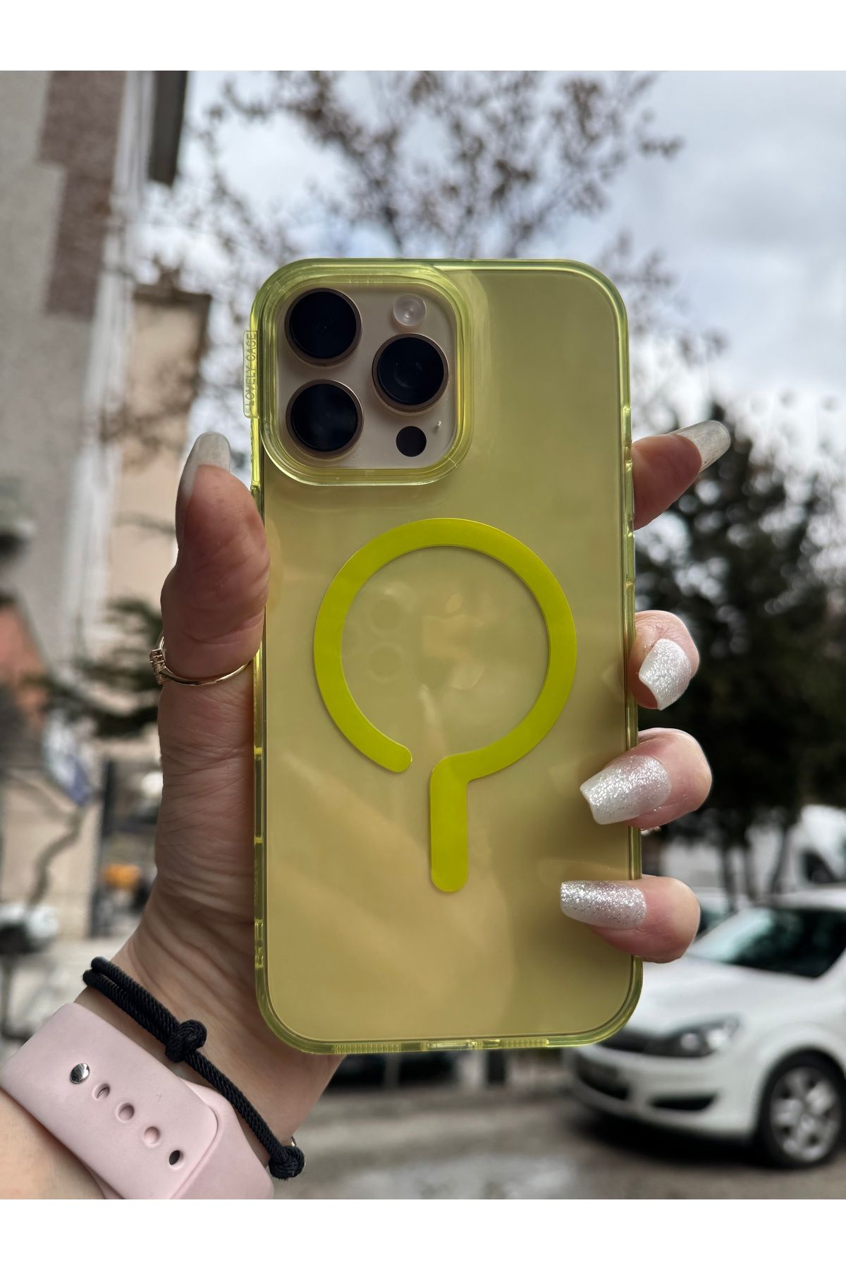 DÜNYA AKSESUAR iPhone 11 pro max uyumlu renkli şeffaf megsafe şarj tam koruma sert silikon kılıf