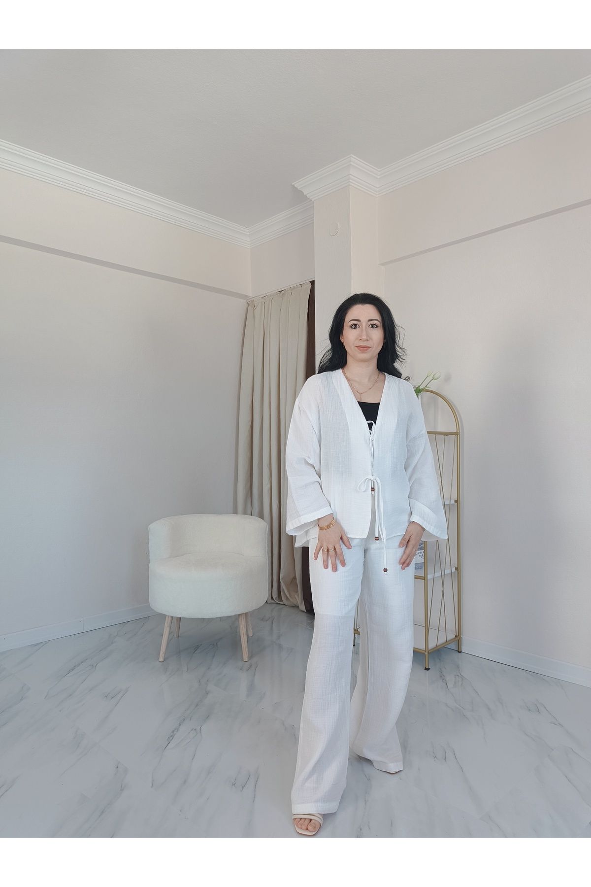 Hotfashion Keten Gömlek Keten Takım