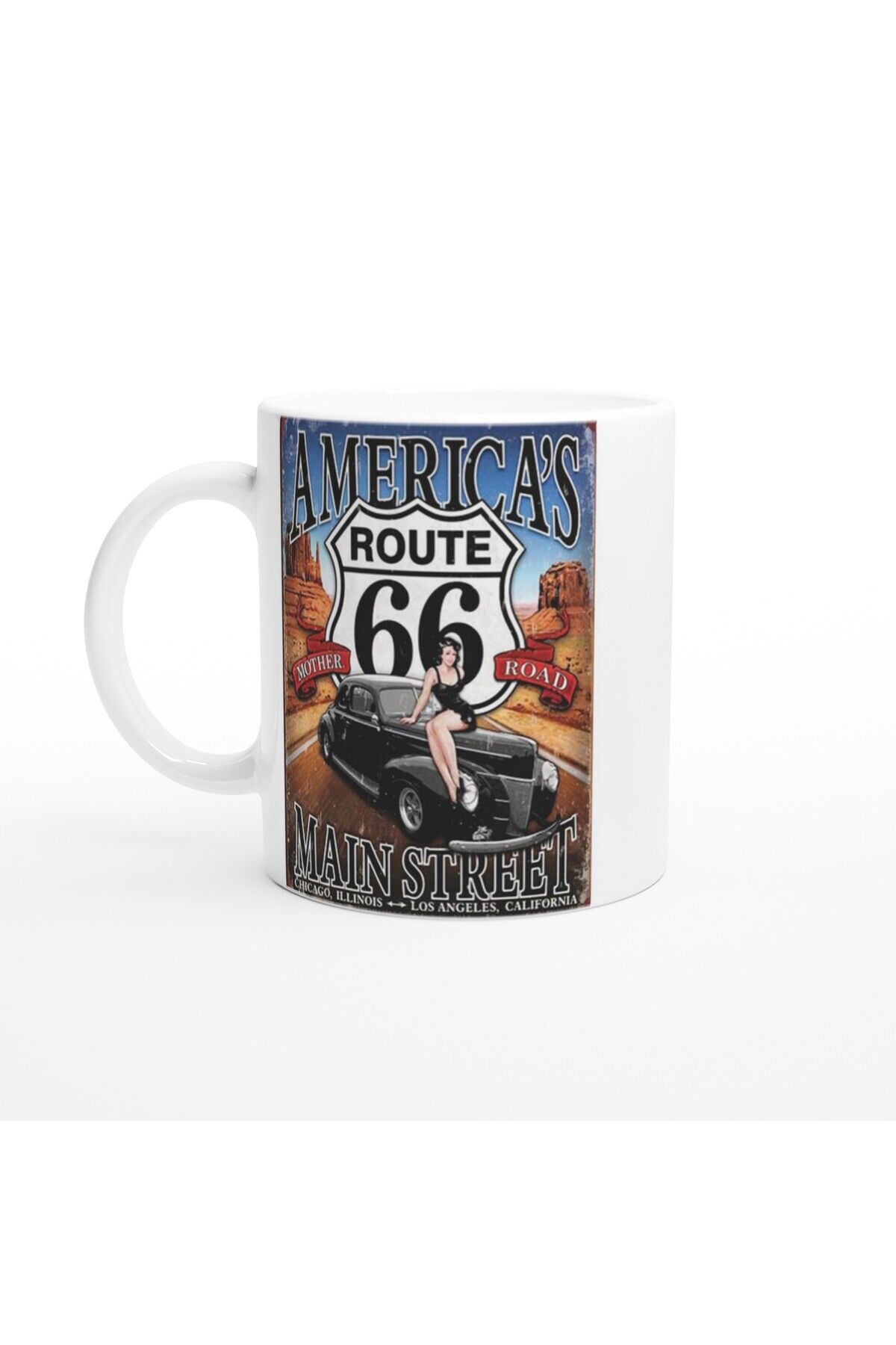 DERWARDEIN Route 66 Main Street Pin-Up Kupa Bardak