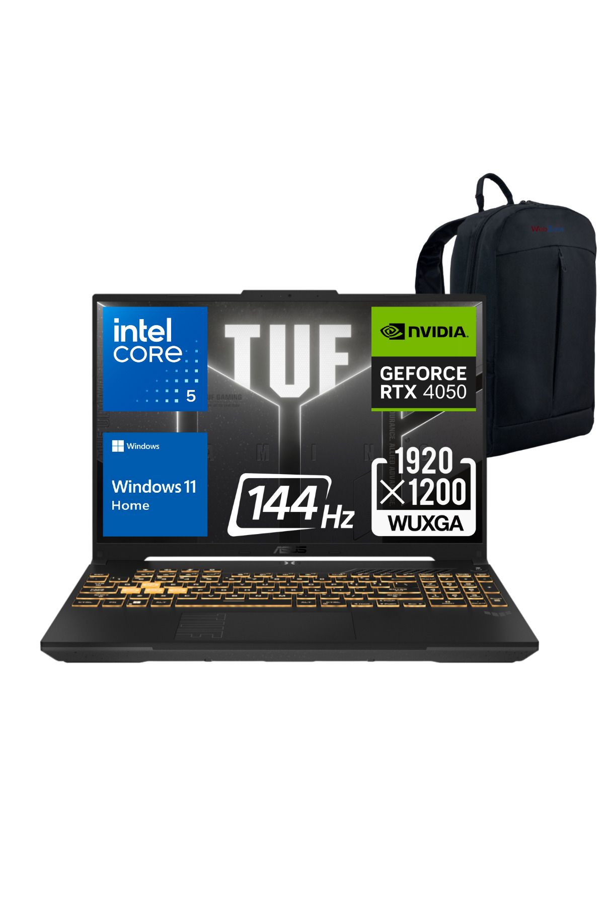 ASUS TUF F16 FX607VU-RL141 Core 5 210H 16GB 512GB SSD RTX4050 140W 16" FHD+ 144Hz W11 Laptop - Wz1