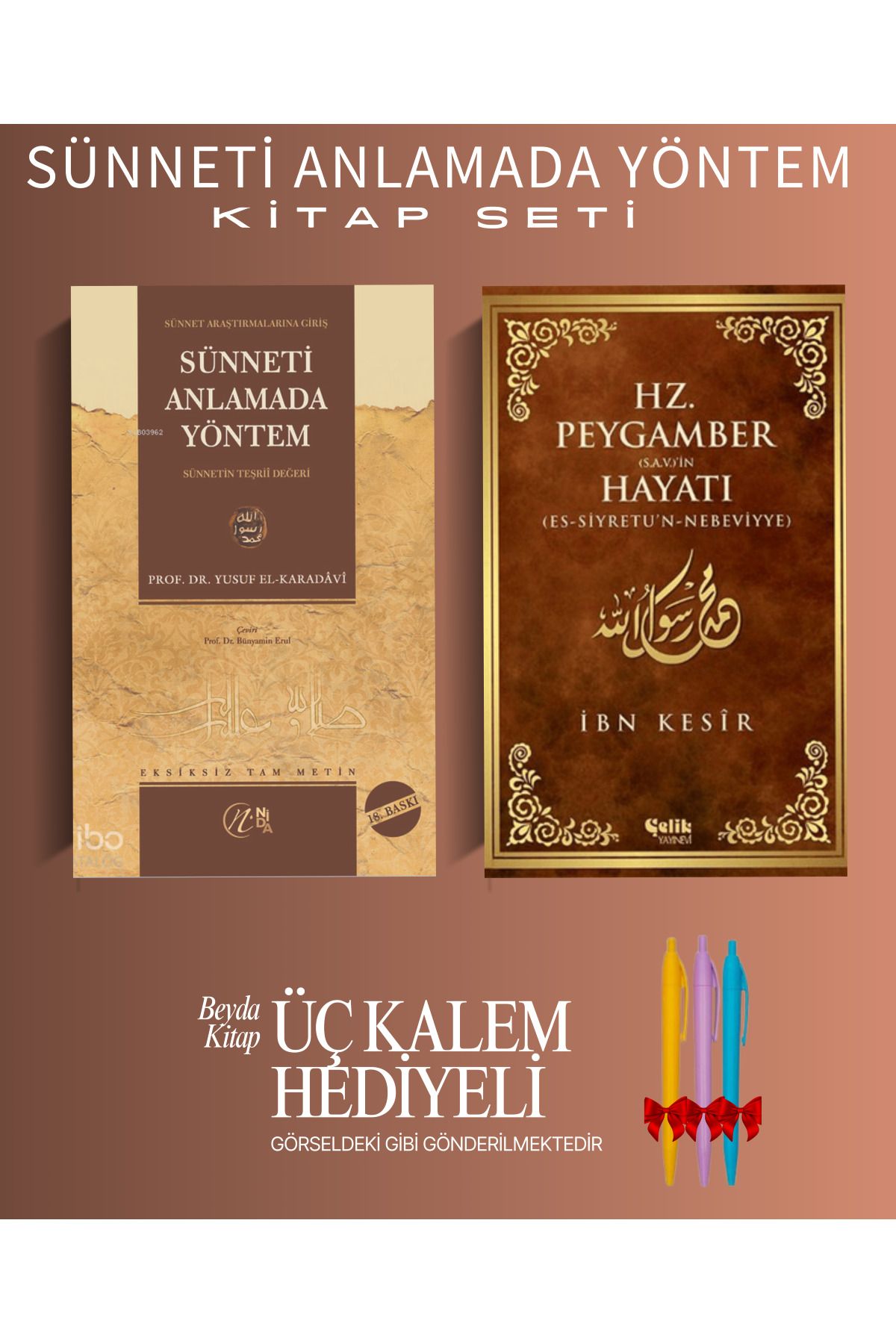 Nida Yayıncılık Sünneti Anlamada Yöntem - Hz.Peygamber'in Hayatı - Kitap Seti - Kalem Hediyeli