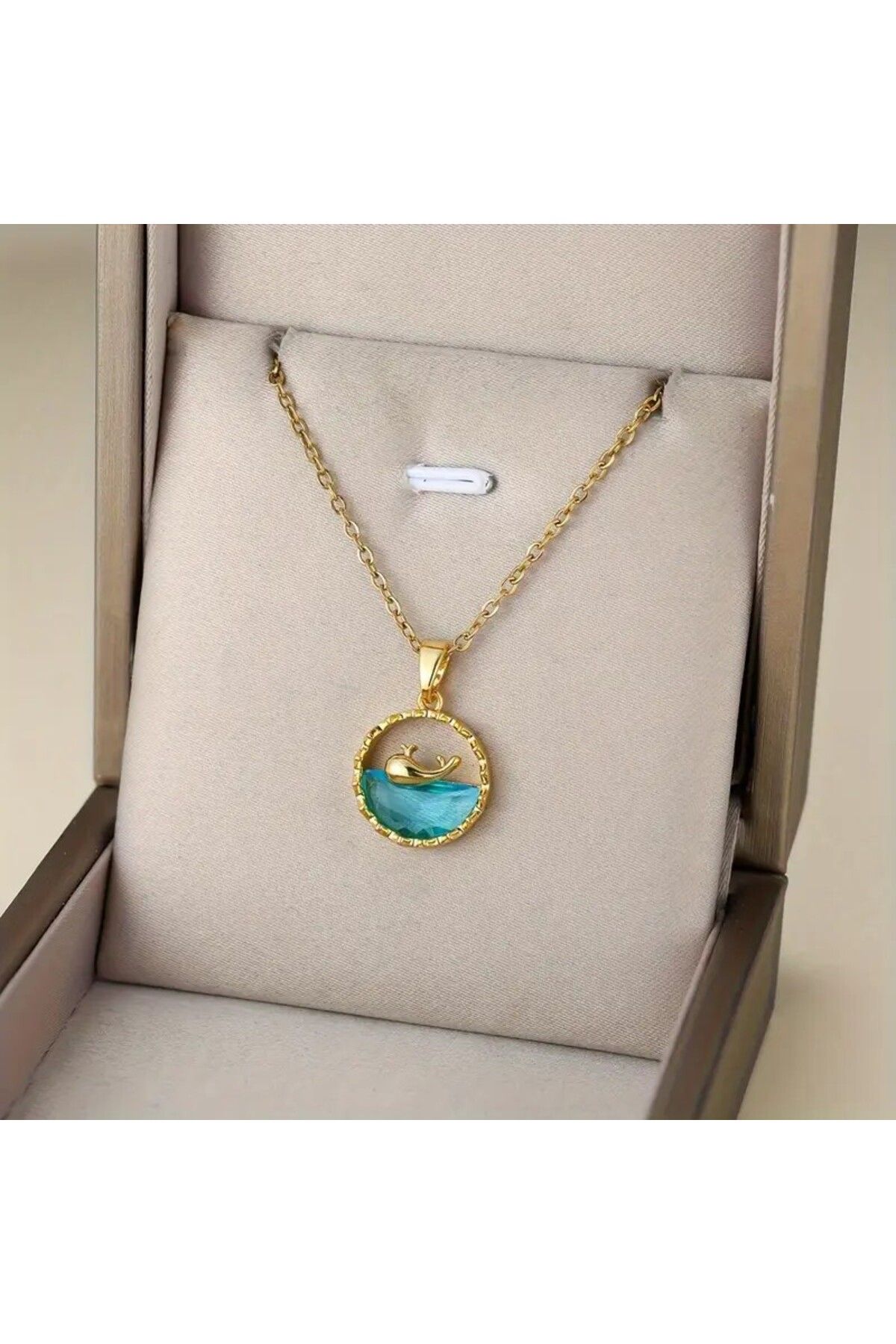 Perry Accesories kararmaz çelik oynar kanatlı pembe kalp kolye melek kanatlı çelik kadın kolye pembe taş kolye