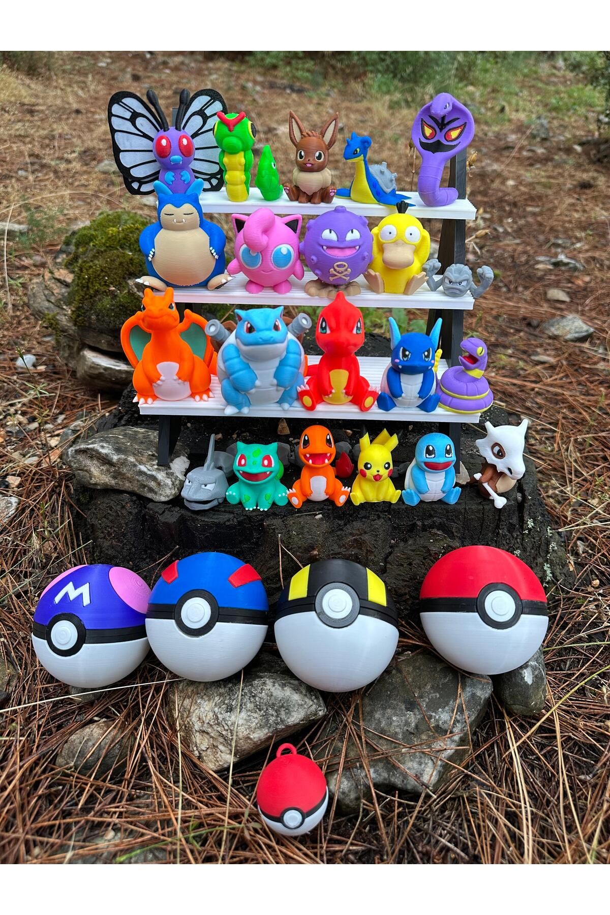 Phoenix Koleksiyon Pokemon Figür Snorlax Koffing Lapras Eevee Jiigglypuff Psyduck Pikachu Butterfree Poketop 27 Parça