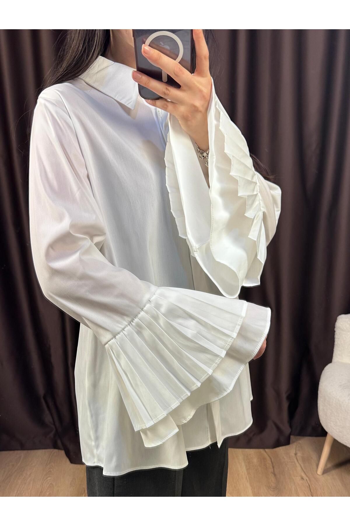 Butik Kol detaylı belden bağlamalı gömlek