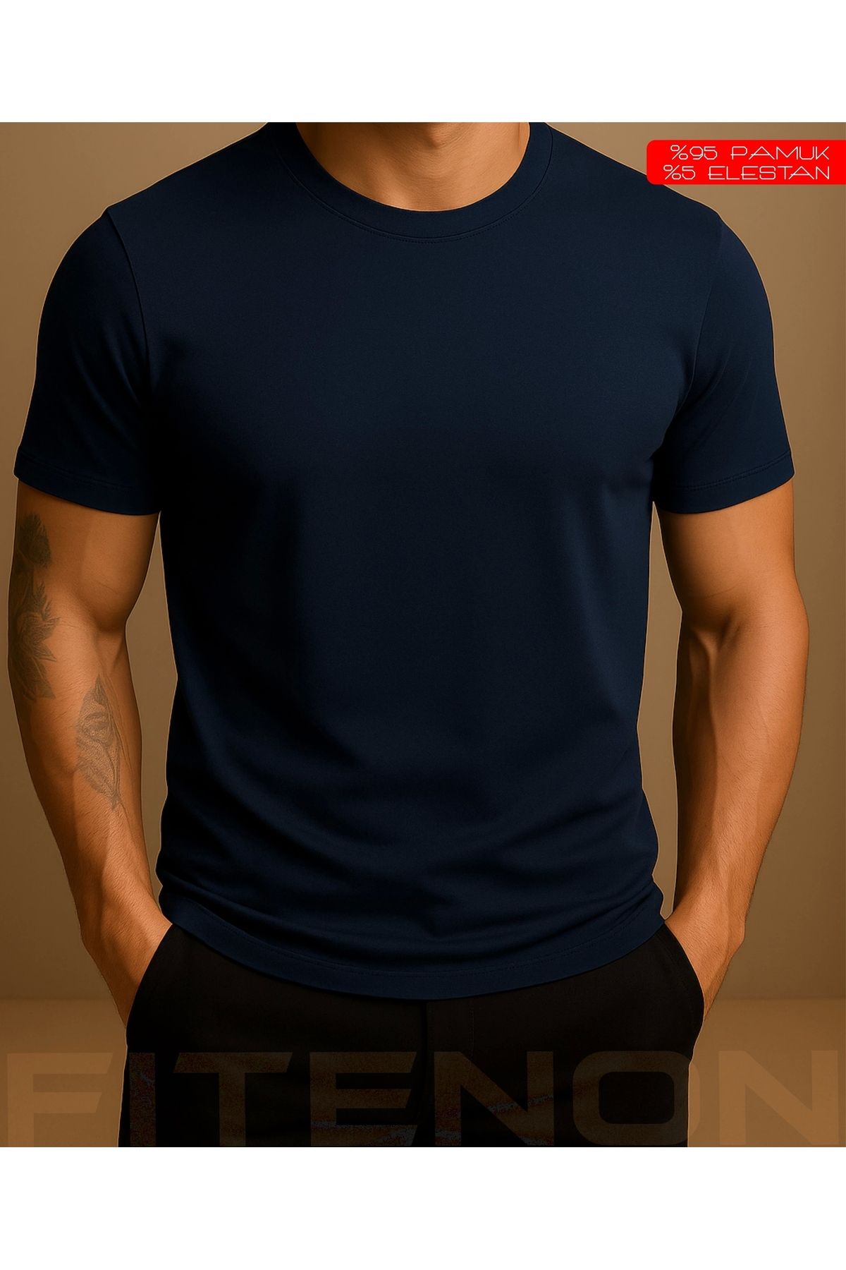 Fitenon Erkek 2’li T-Shirt Seti – (Lacivert)