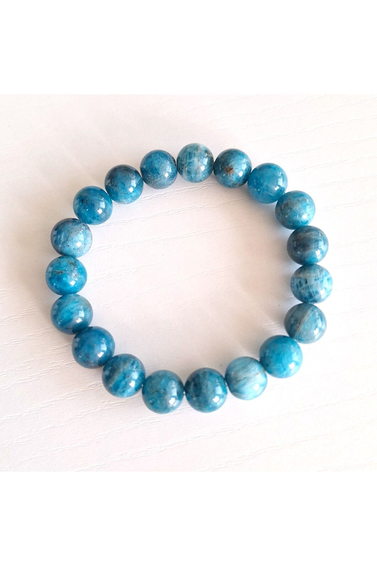 ERSOYDEMİRÖZDETAŞ BLUE APATİT DOĞALTAŞ 10MM BİLEKLİK