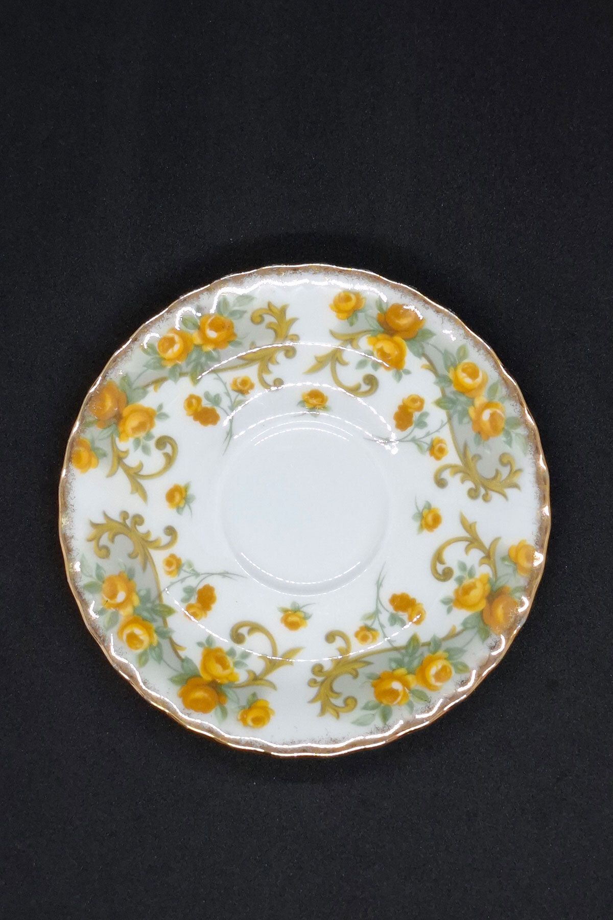 Royal Albert Sheraton Serisi Marjorie Bone China England Antika Porselen Kahve Fincan Tabağı 12 cm