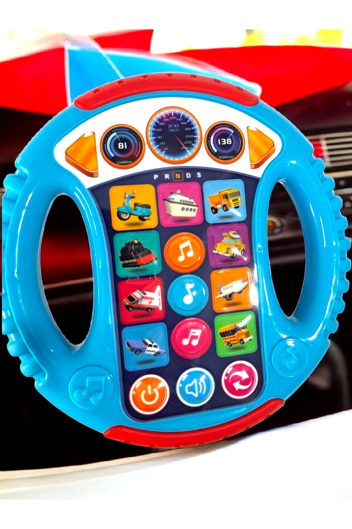 ALYTOYS Oyuncak Direksiyon Sesli Müzikli 14cm Sesli Işıklı Müzikli Tuşlu 9 Çeşit ses