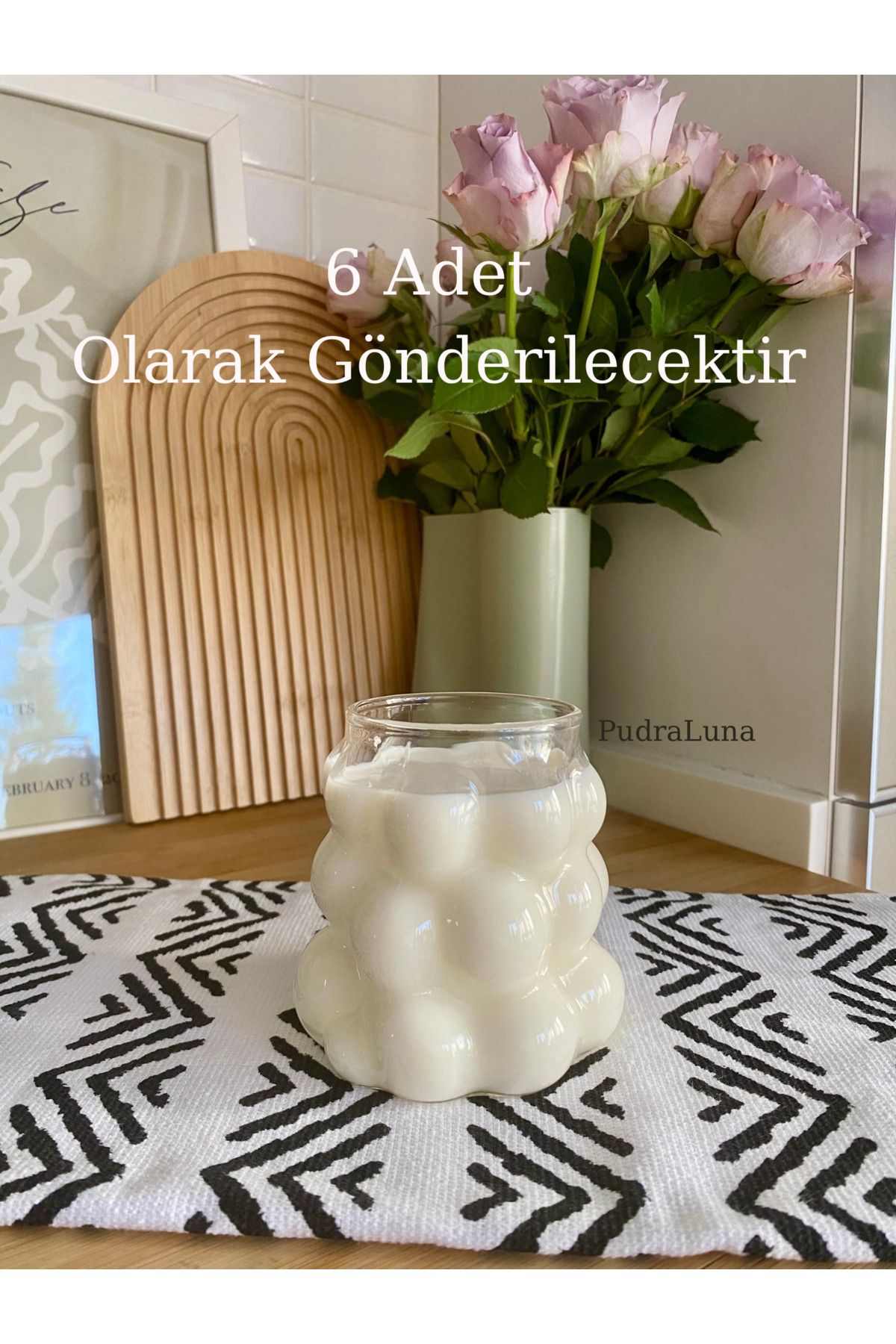 Home 6lı Cam Bubble bardak Soğuk kahve Milkshake sunumlarınız için 300ml Üzüm bardak
