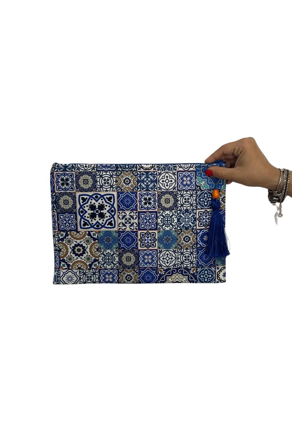 Papet Butik Fermuarlı Bez El Çantası